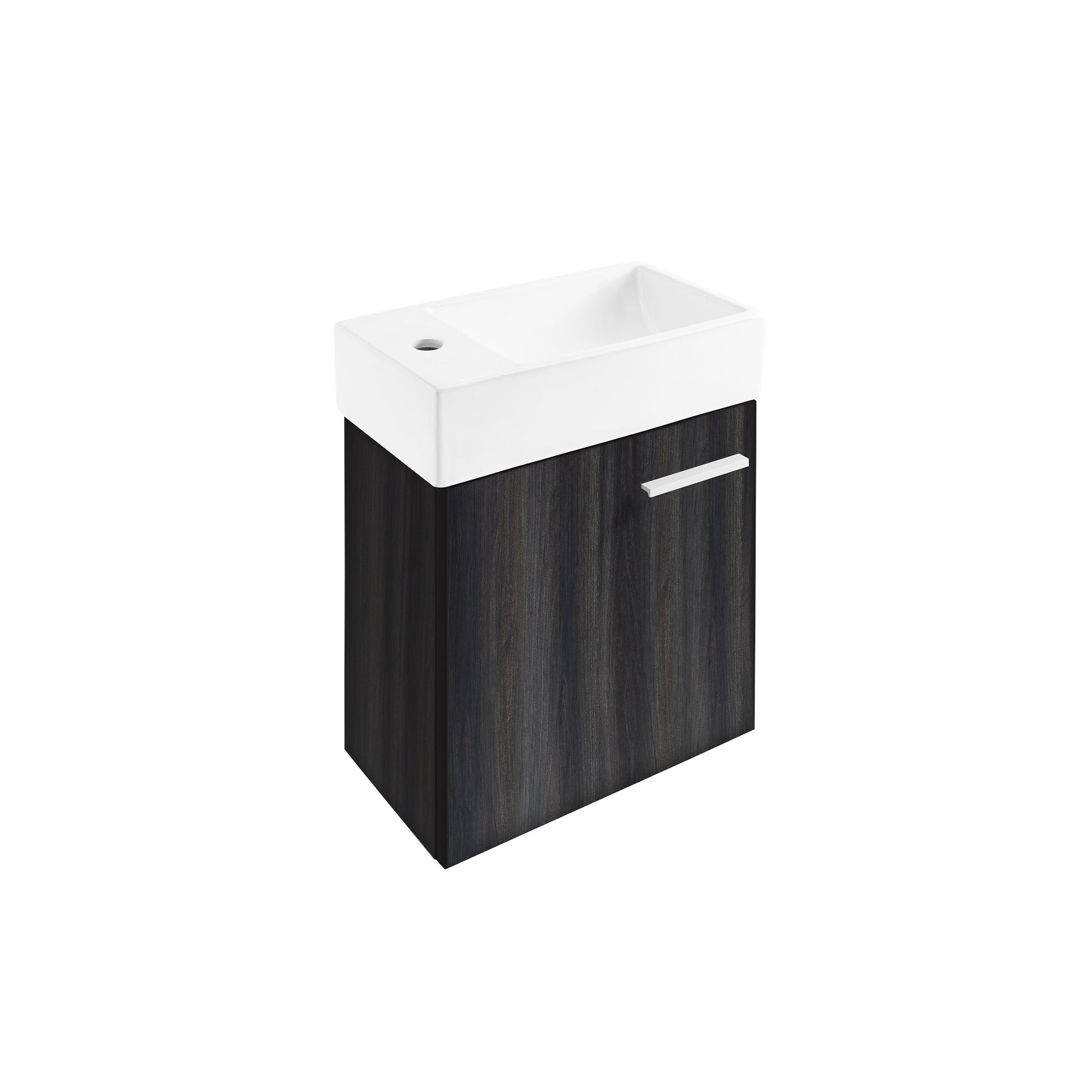 Black Walnut / White / 1-Hole