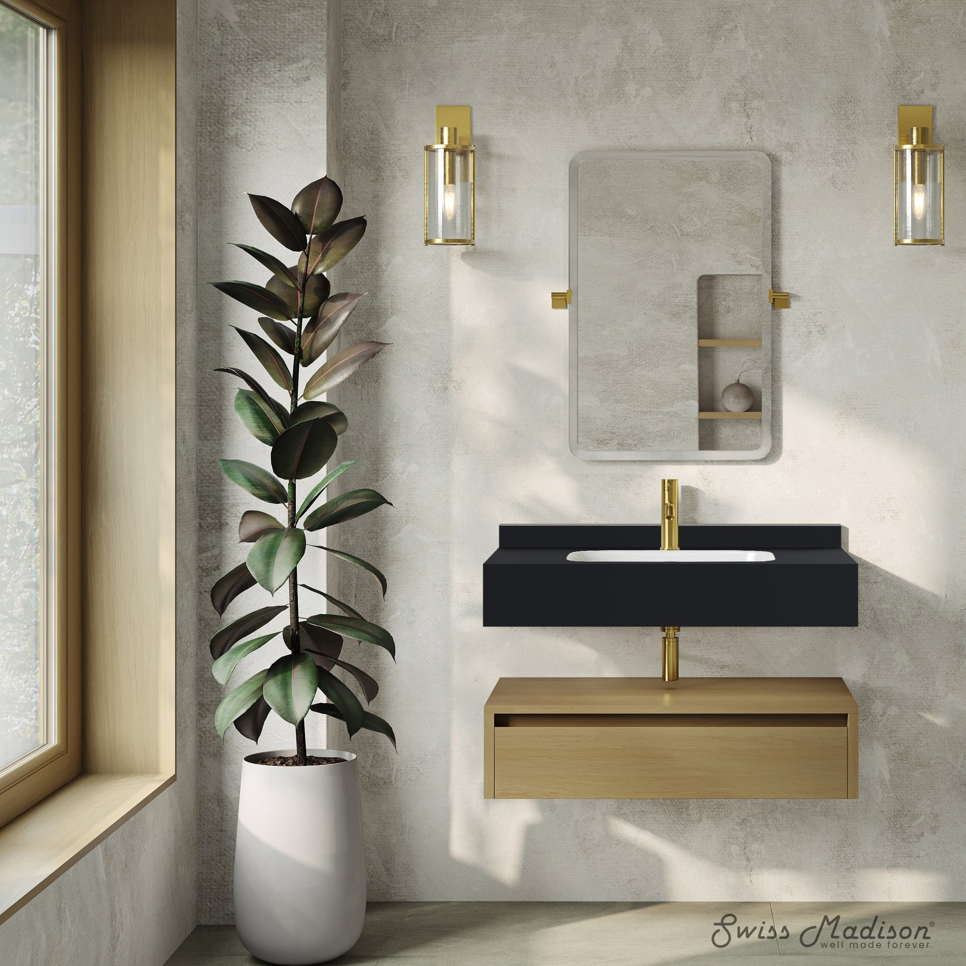 Natural Oak / Black Marquina