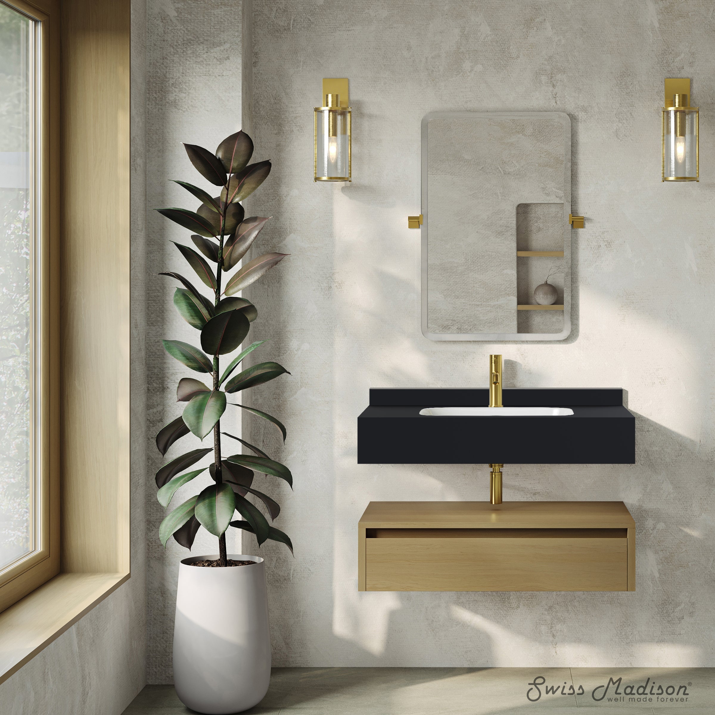 Natural Oak / Black Marquina
