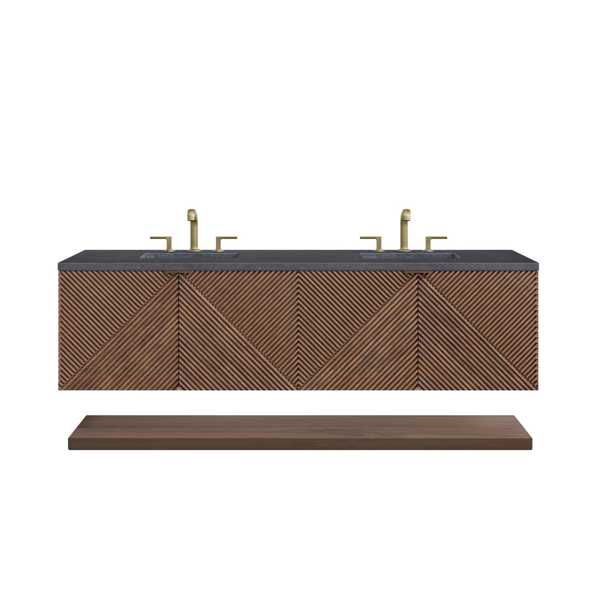 Chestnut / Charcoal Soapstone - 3 Faucet Holes