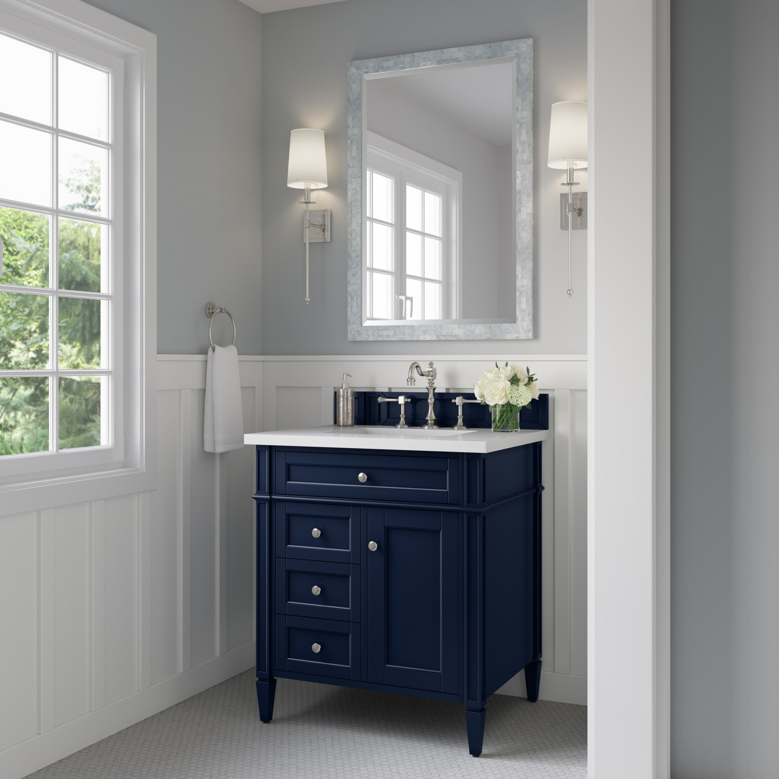 Victory Blue / White Zeus - 3 Faucet Holes
