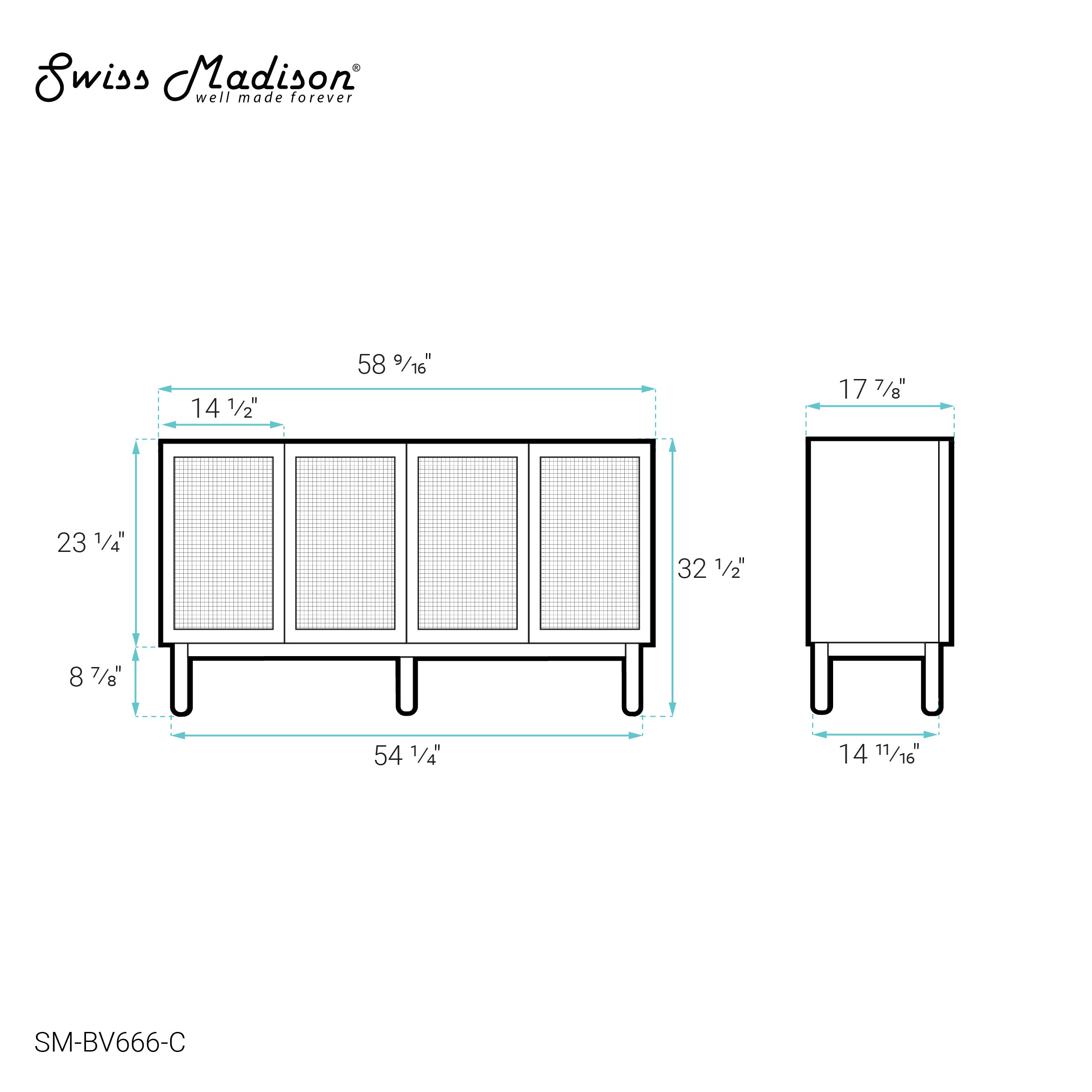 Swiss Madison Classe 60" Bathroom Vanity Cabinet Only