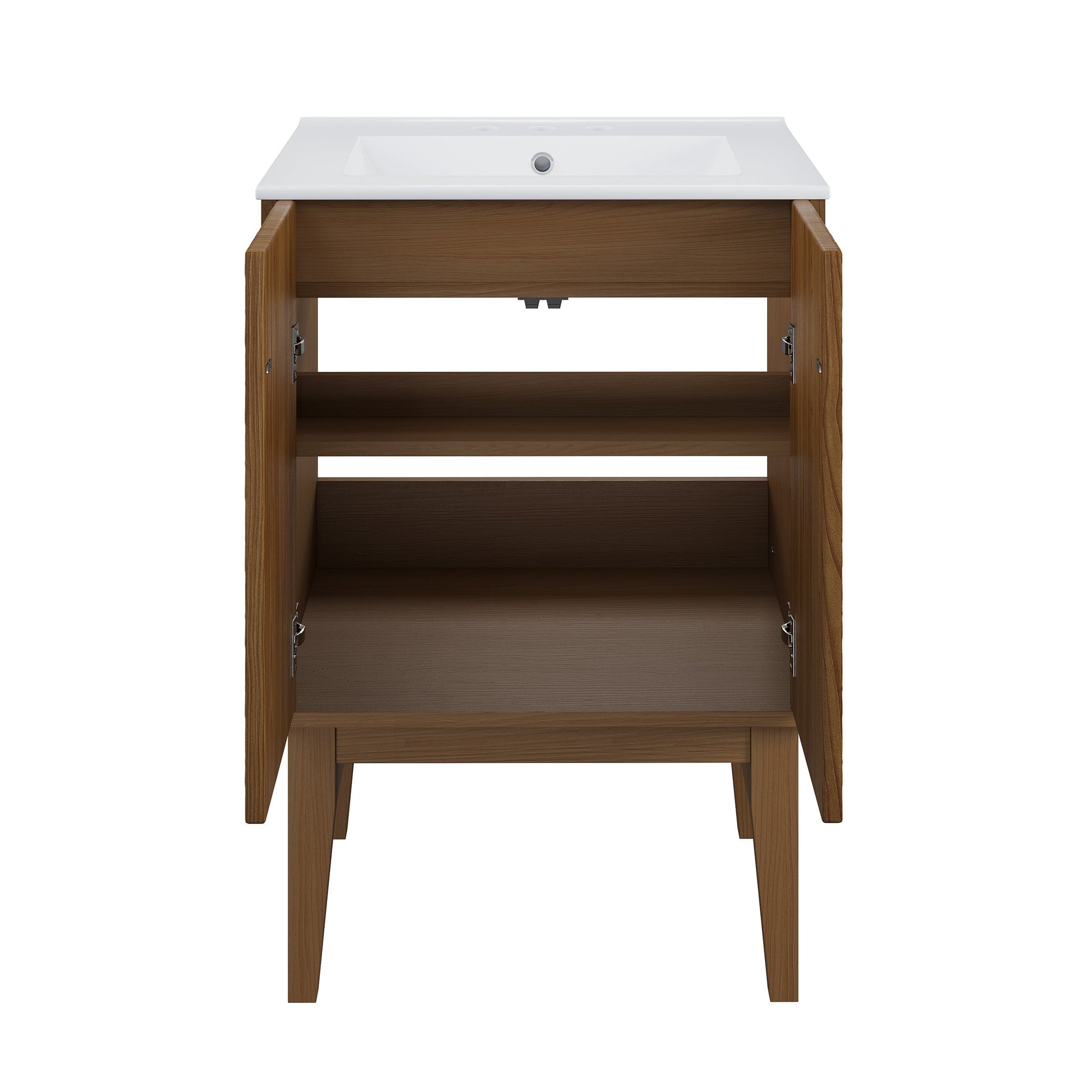 Brown Oak / White / 3-Hole