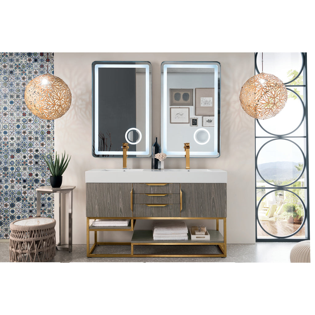 Ash Gray / Radiant Gold / Glossy White - 1 Faucet Hole