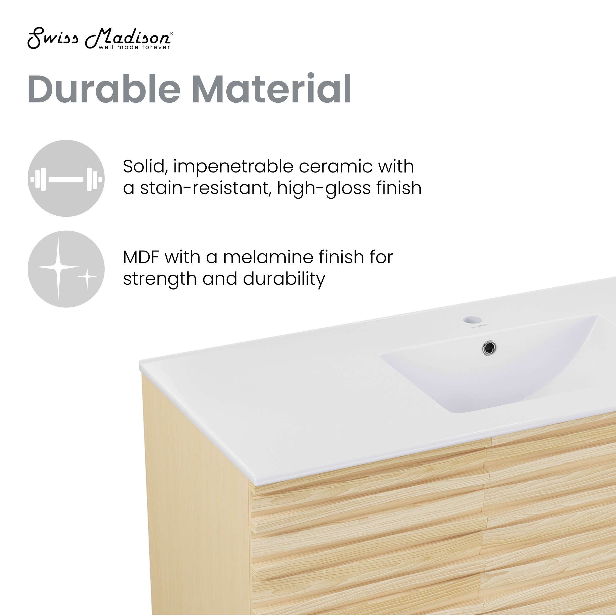 Natural Oak / Glossy White / 1-Hole