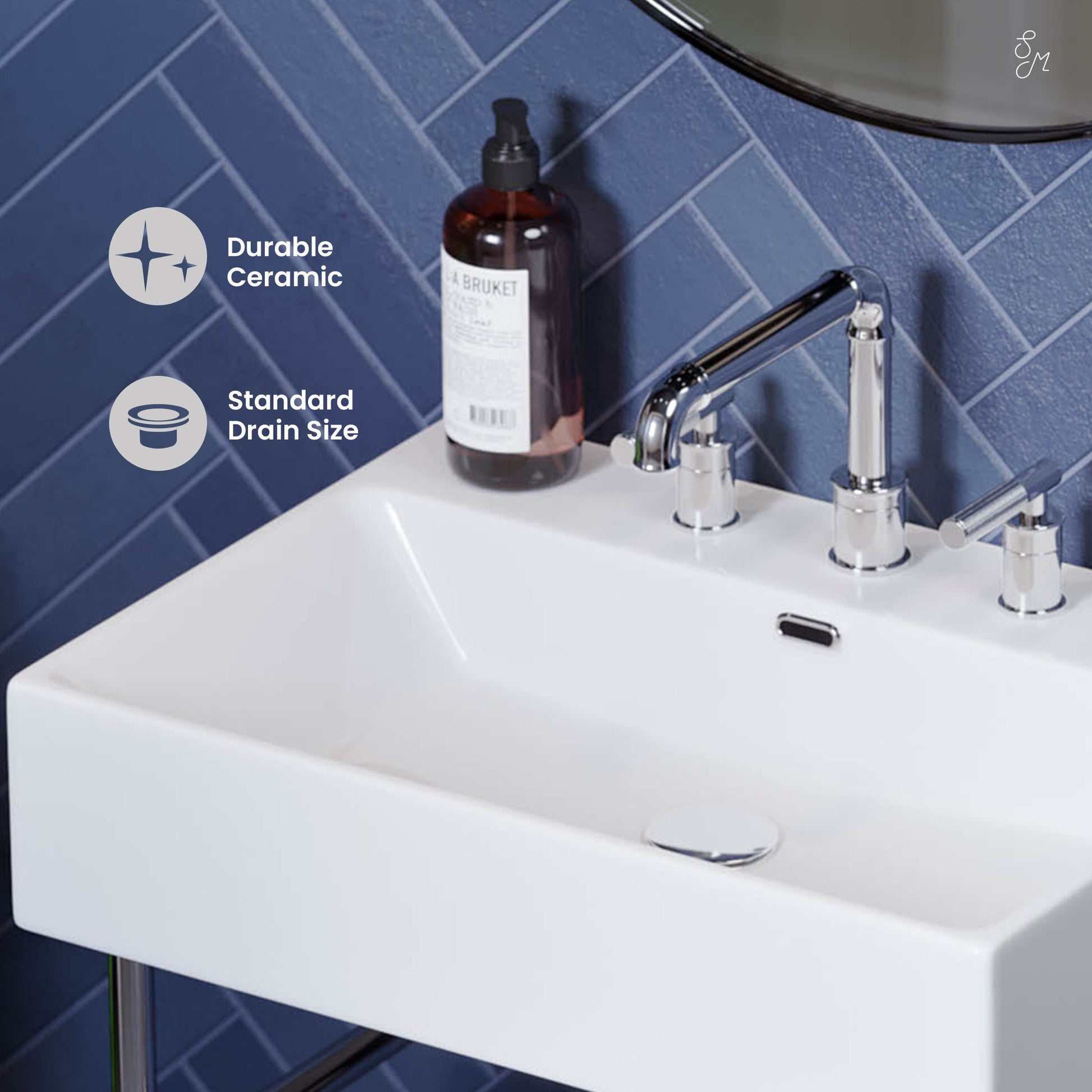 Chrome / White / 3-Hole