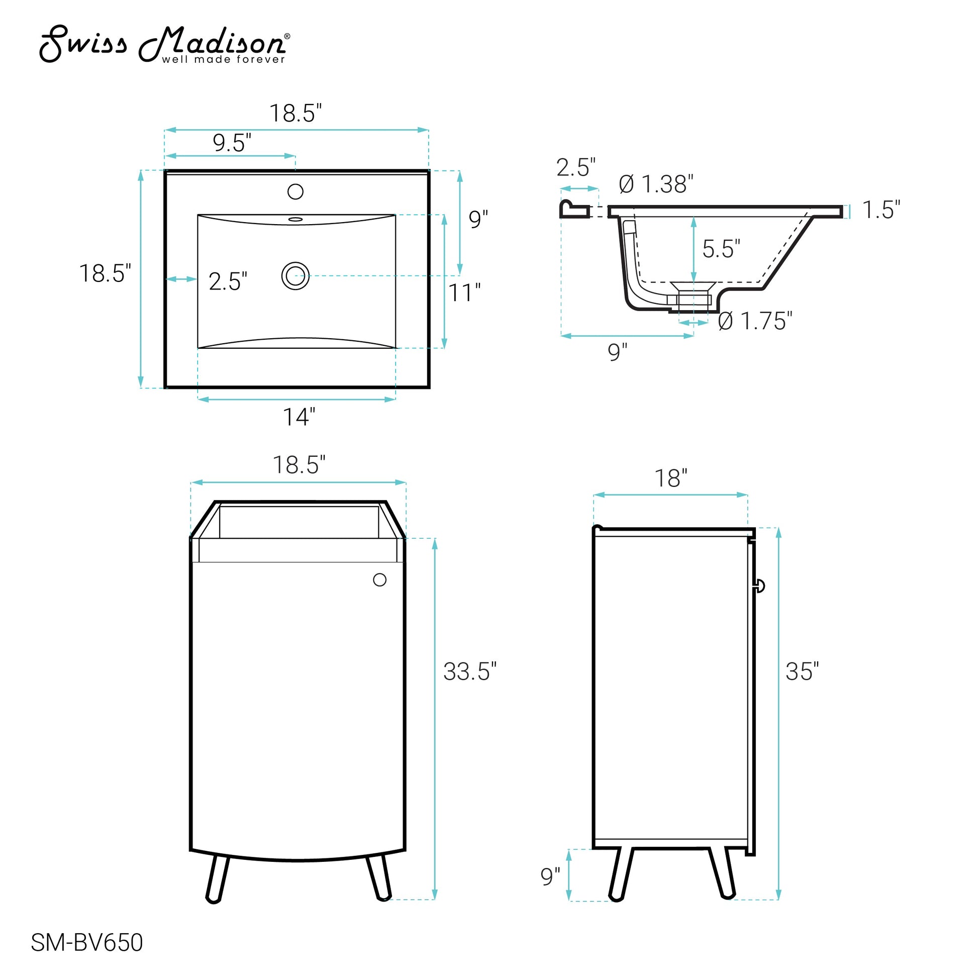 White / White / 1-Hole