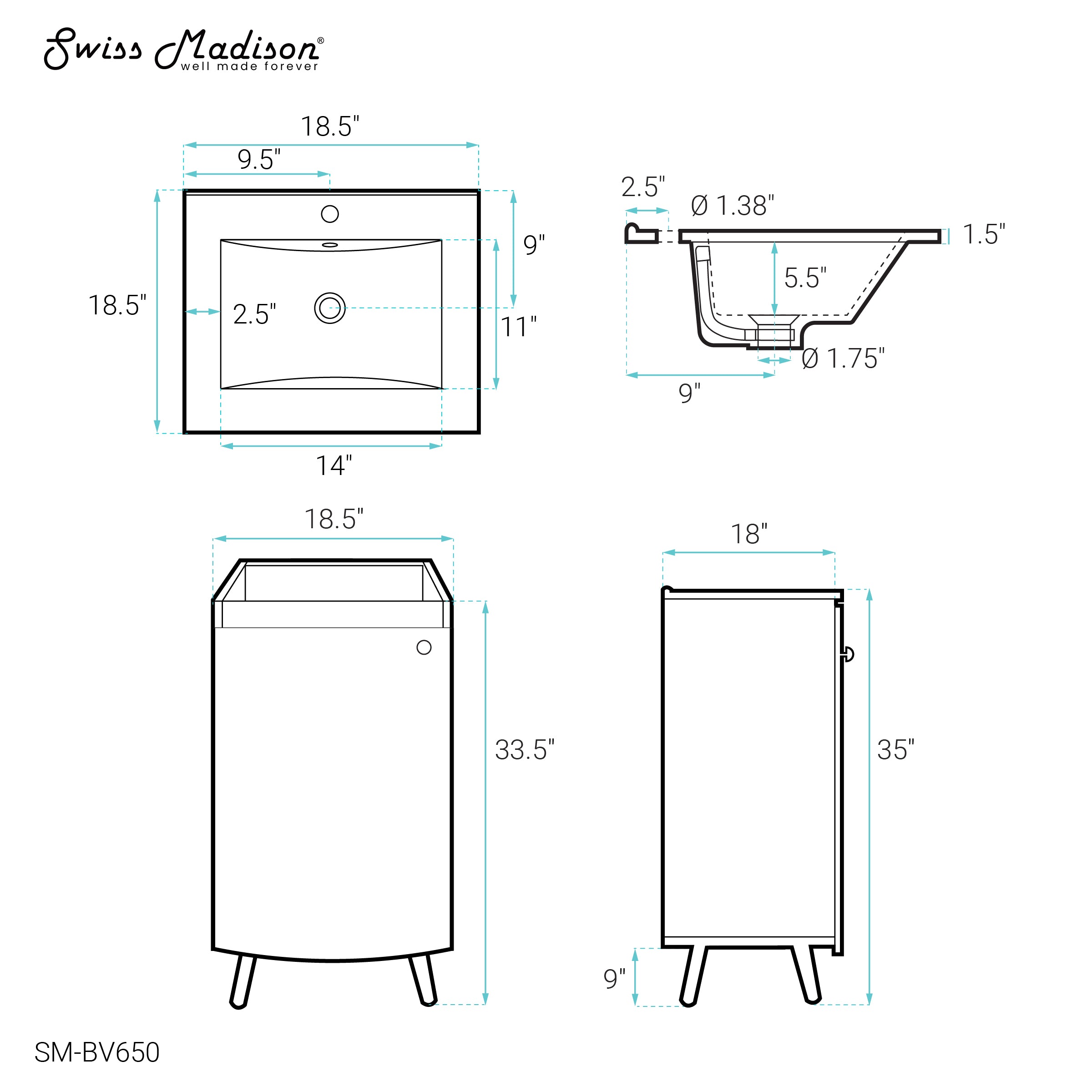 White / White / 1-Hole