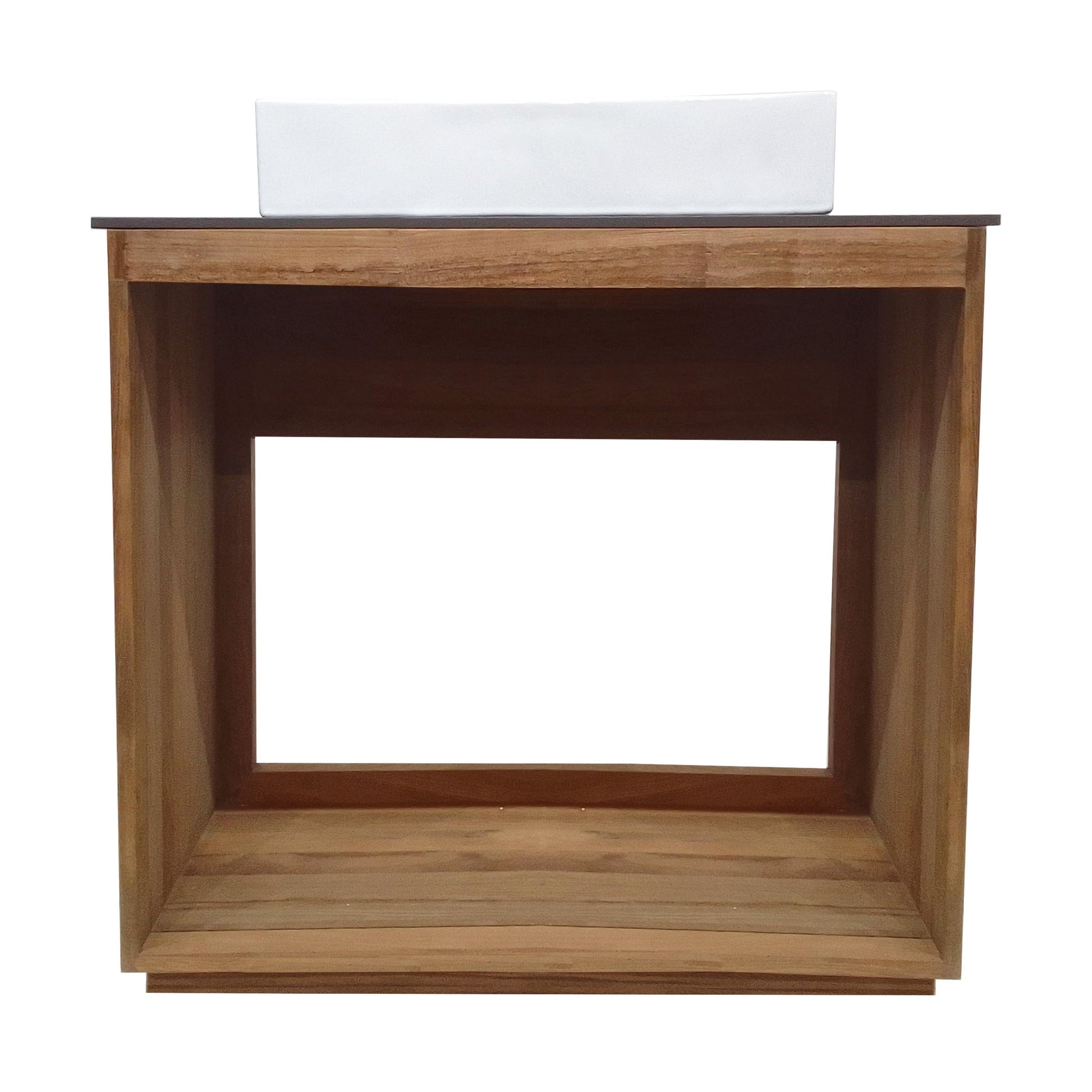 Brown Oak / White / 1-Hole