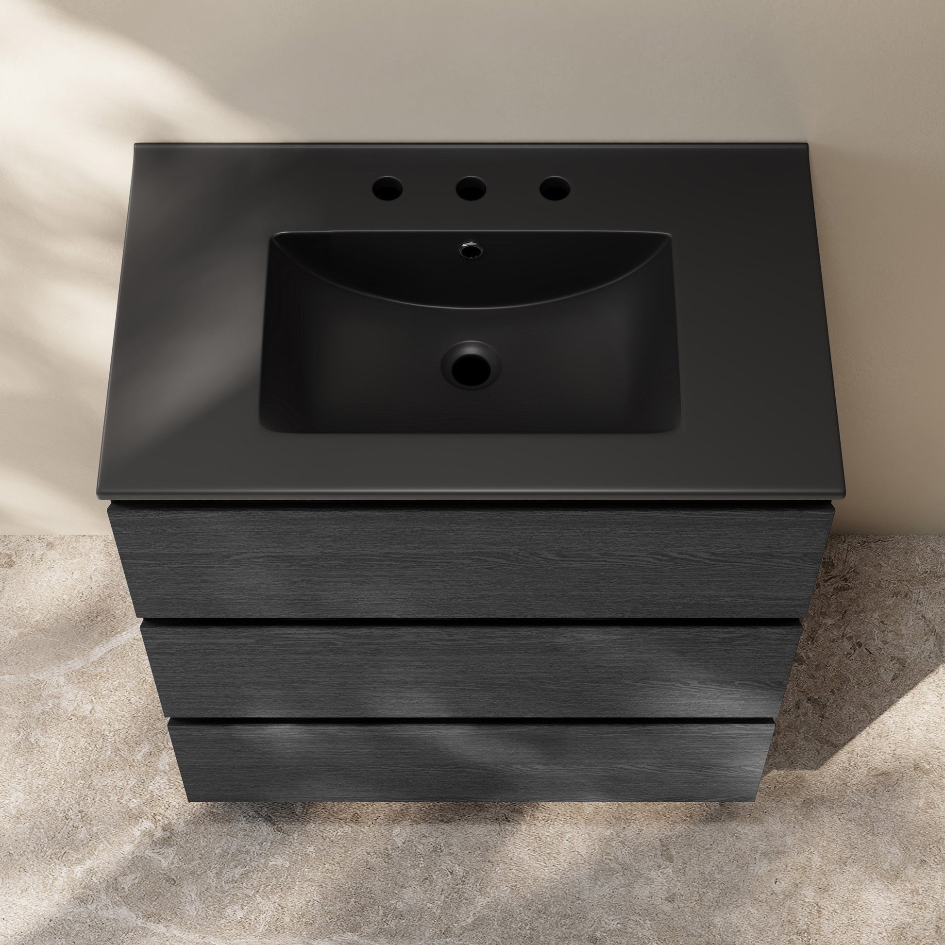 Black Oak / Matte Black / 3-Hole