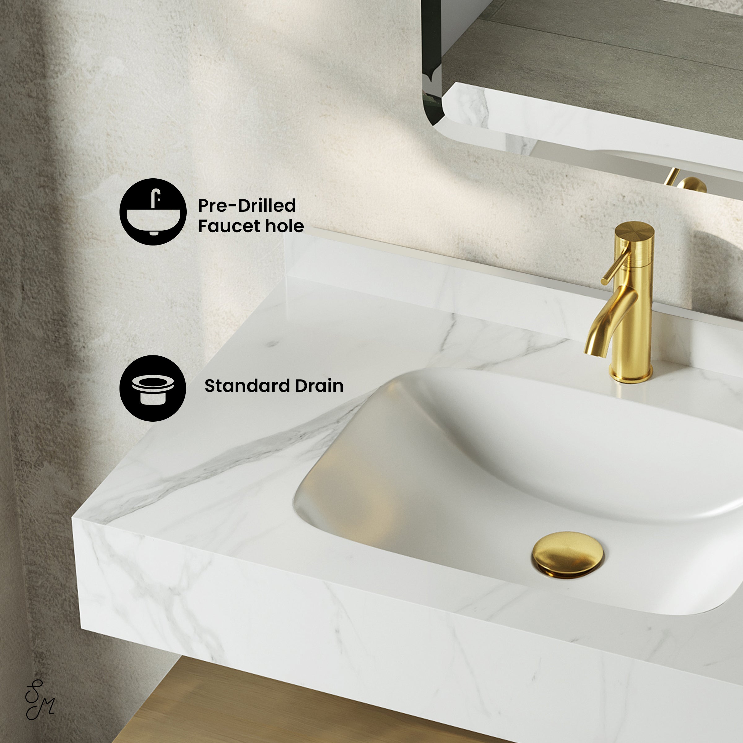 Natural Oak / White Marble