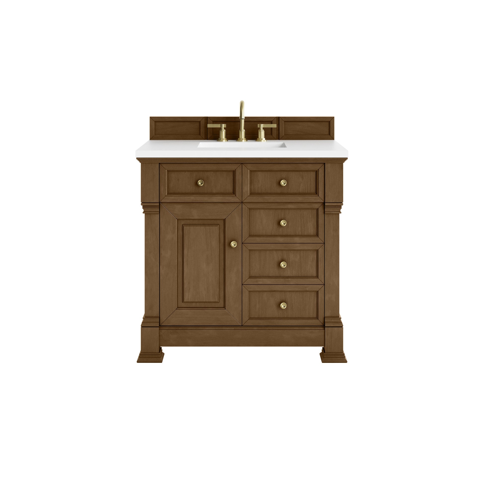 Honey Oak / White Zeus - 3 Faucet Holes