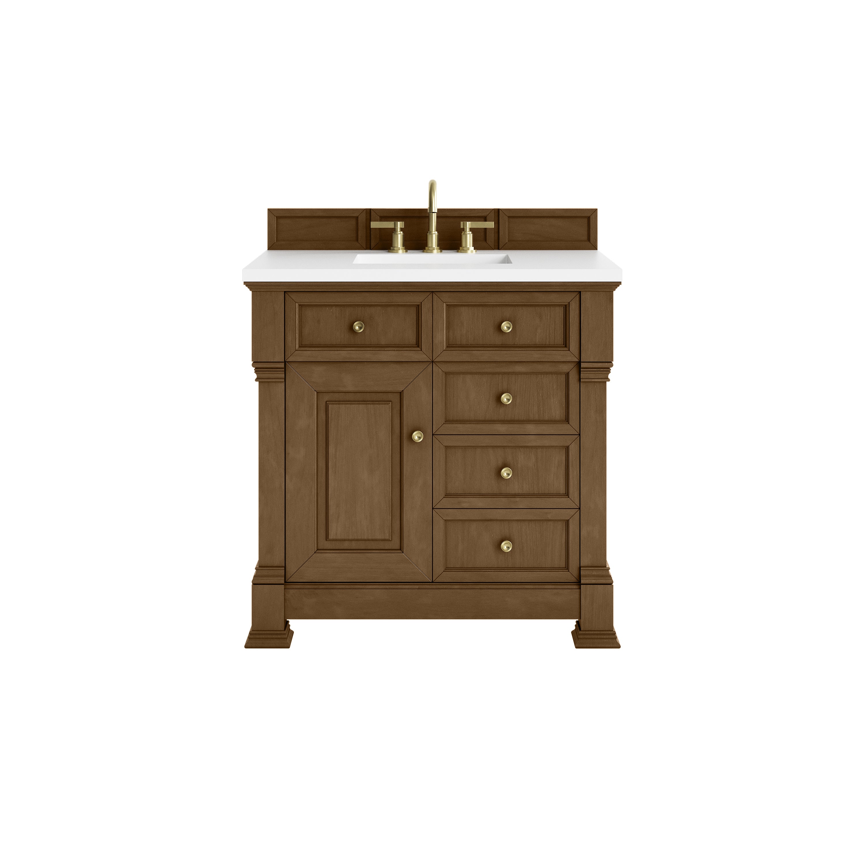Honey Oak / White Zeus - 3 Faucet Holes