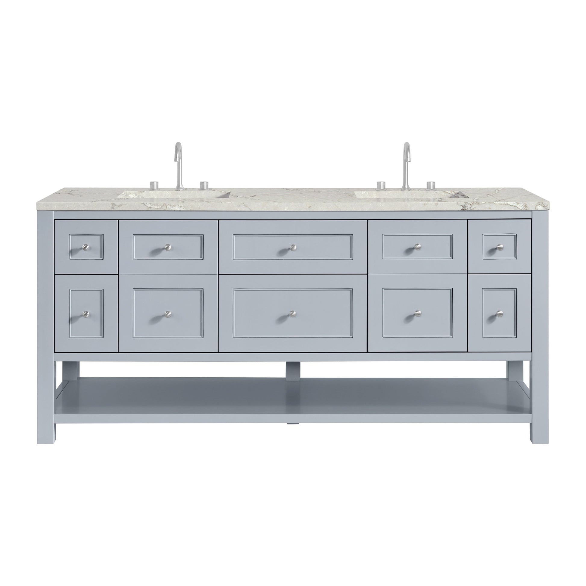 Serenity Blue / Victorian Silver - 3 Faucet Holes