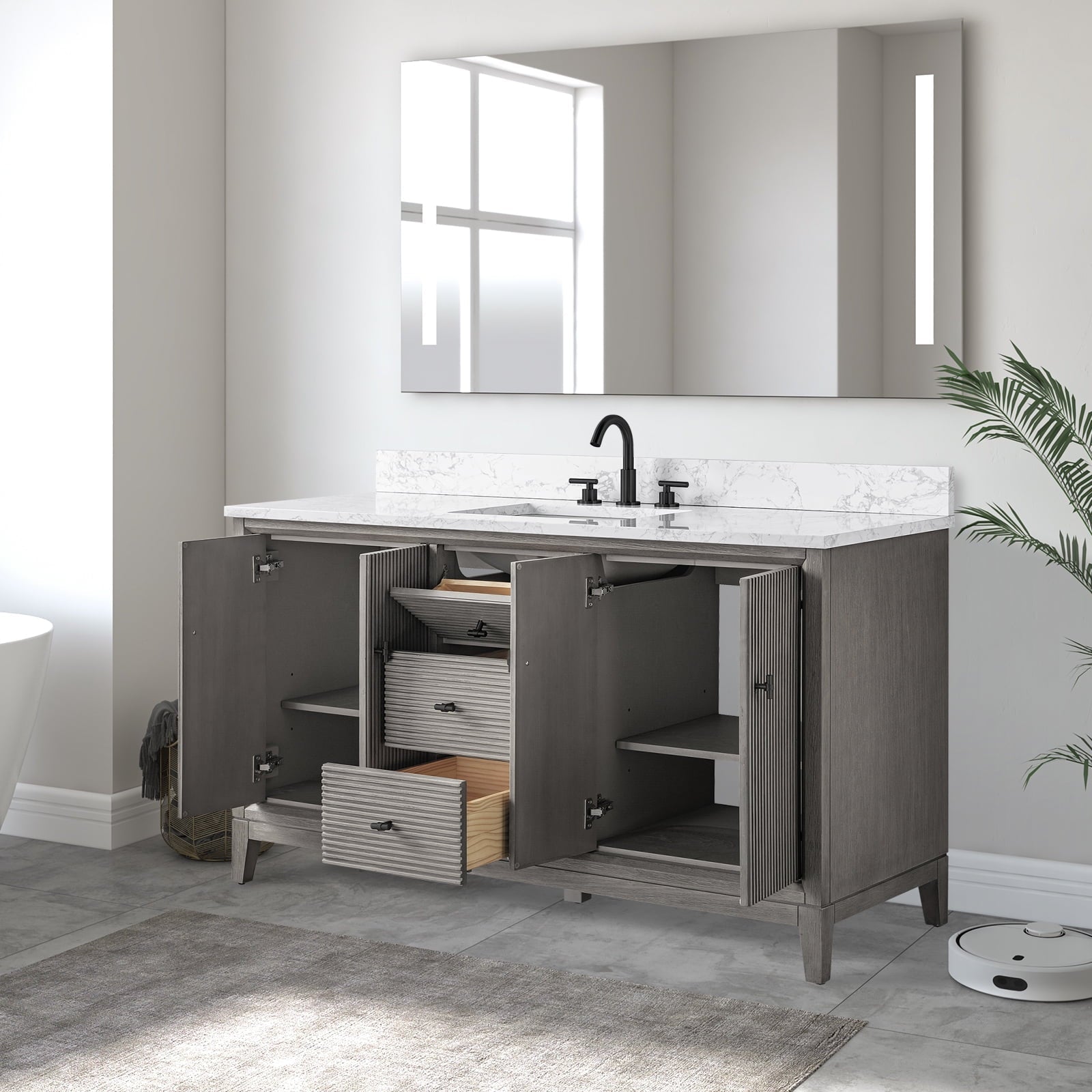 Linear Driftwood Gray / Matte Black