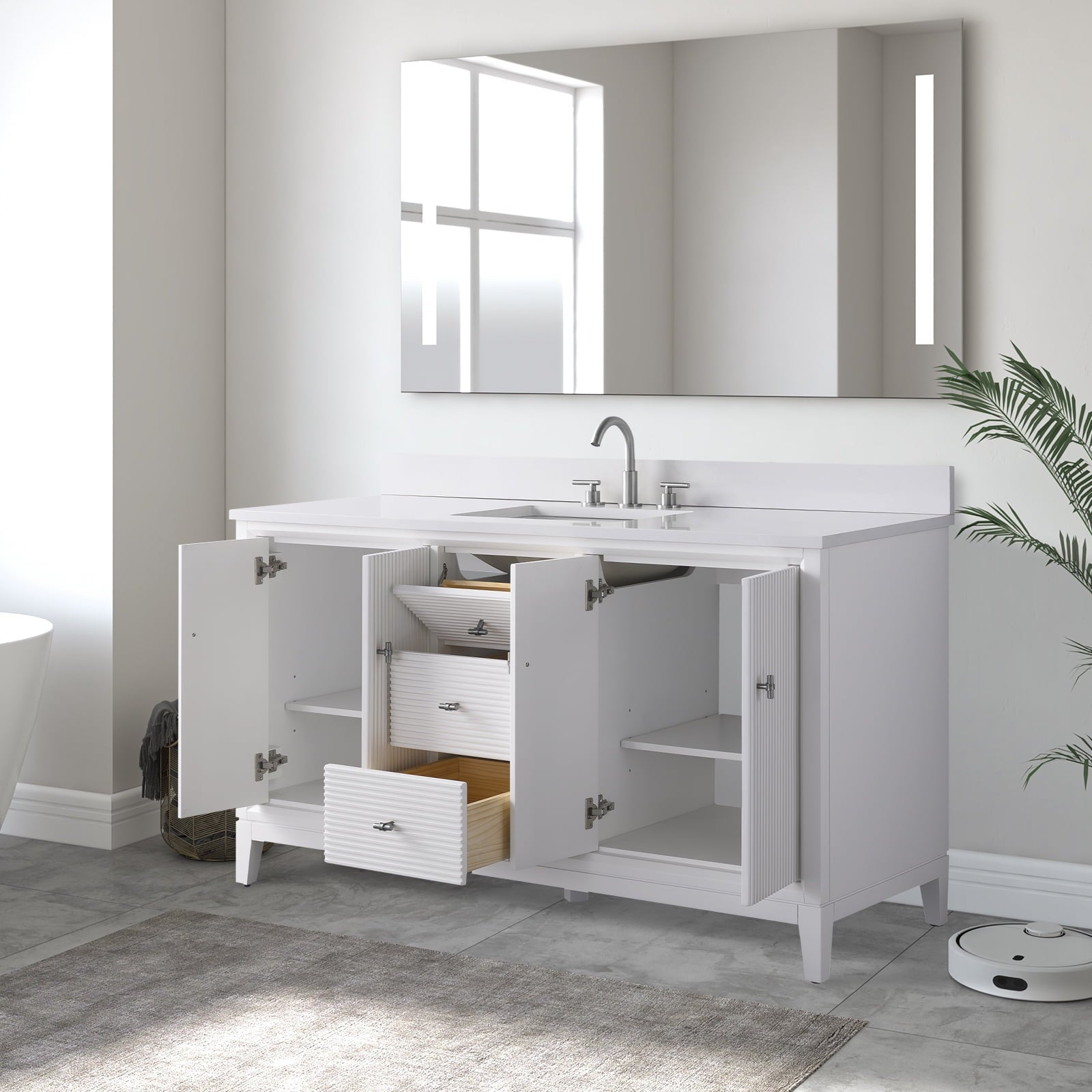 Linear White / Brushed Nickel
