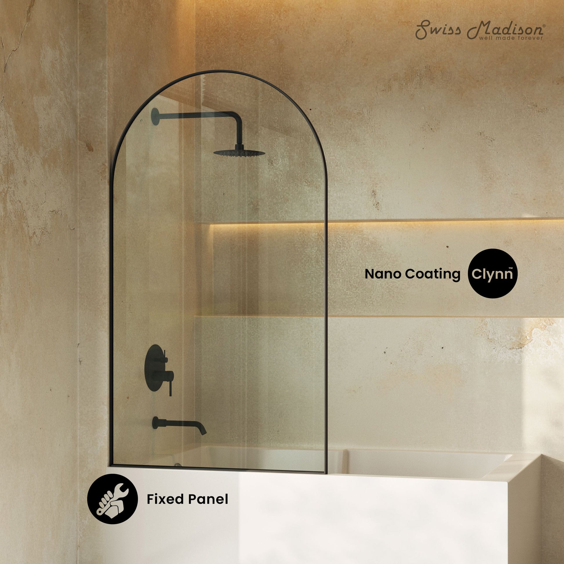 Matte Black / Bathtub Door