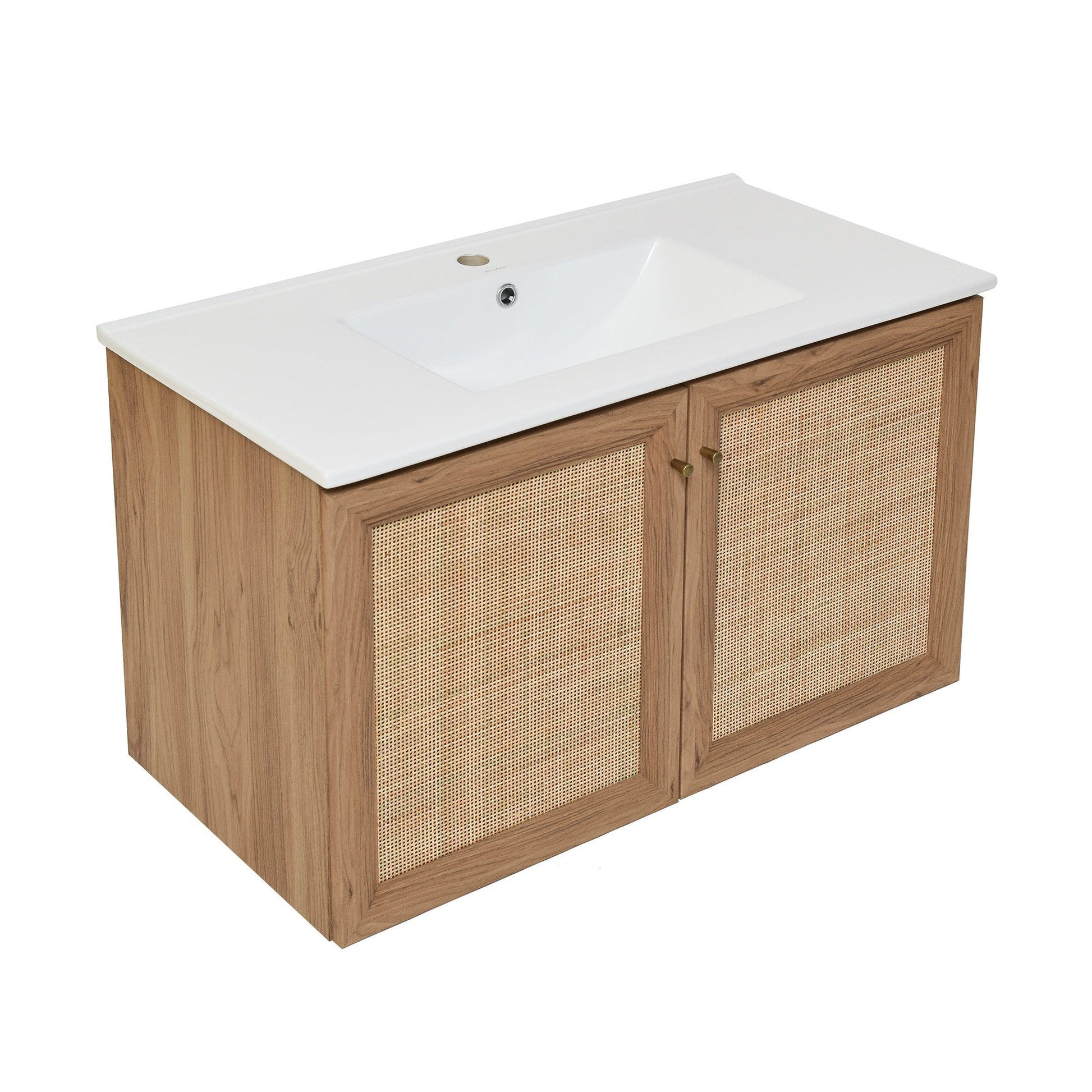 Golden Oak / White / 1-Hole