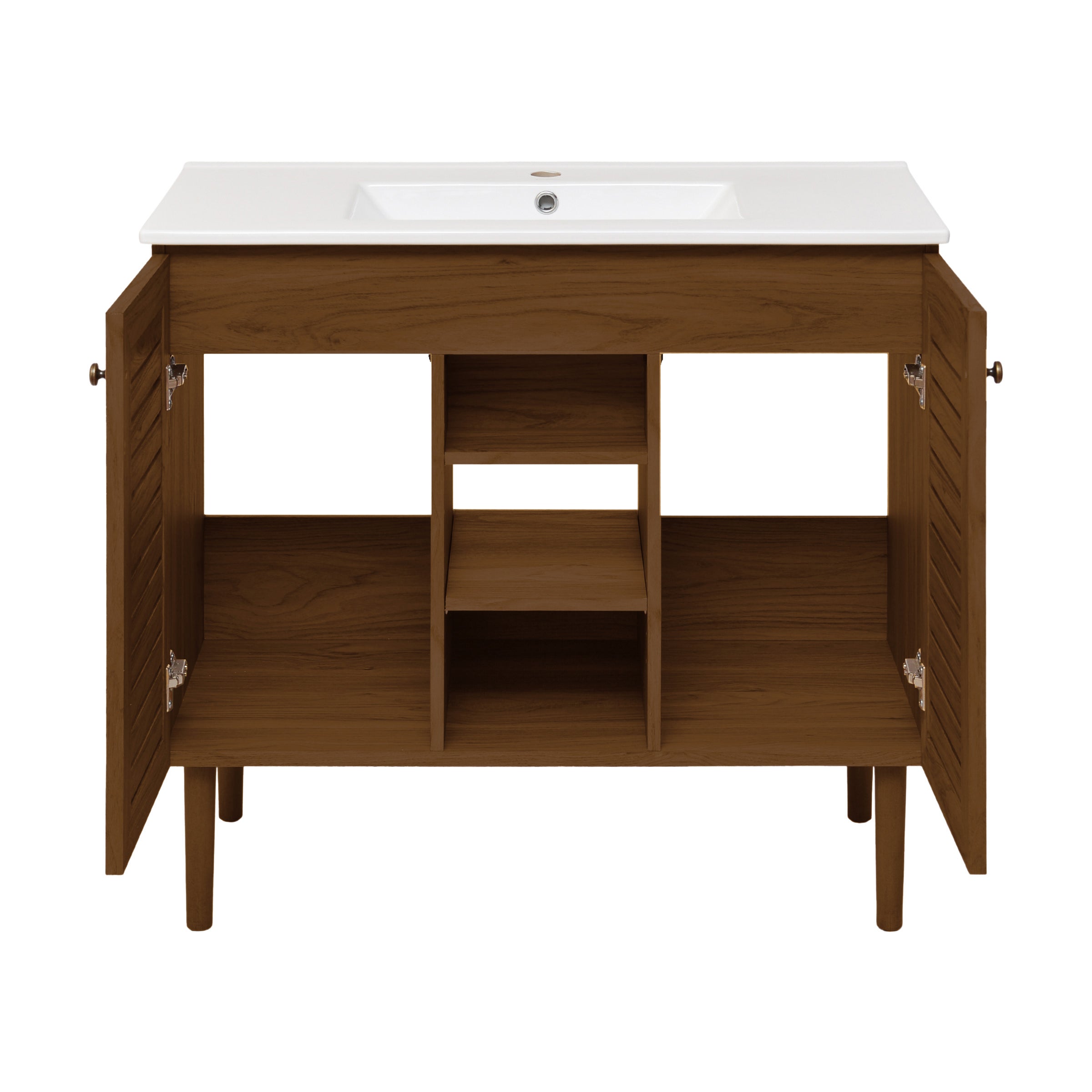 Brown Oak / White / 1-Hole