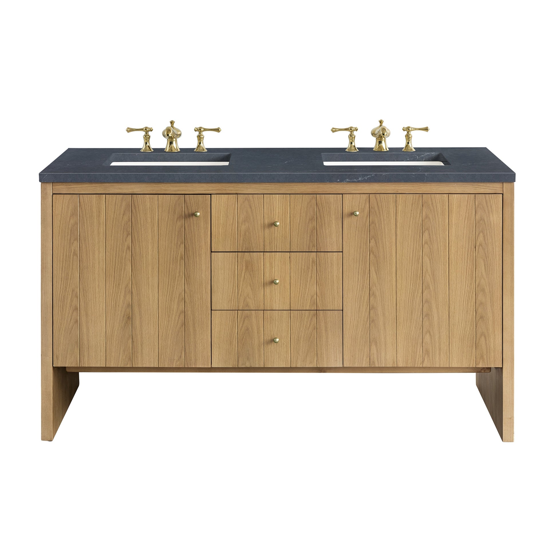 Light Natural Oak / Charcoal Soapstone - 3 Faucet Holes