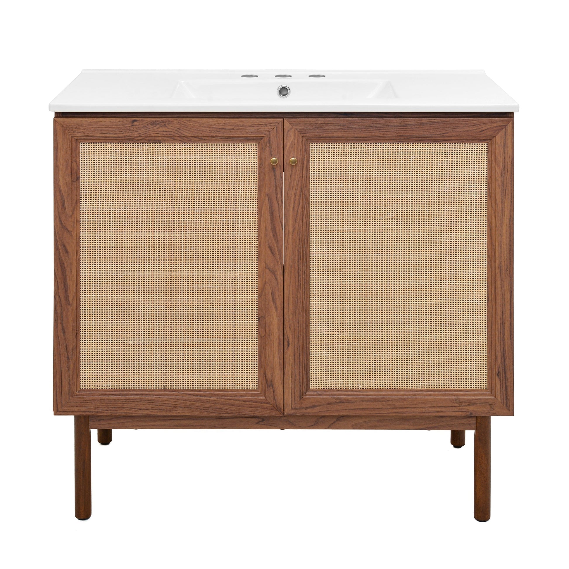 Brown Oak / White / 3-Hole