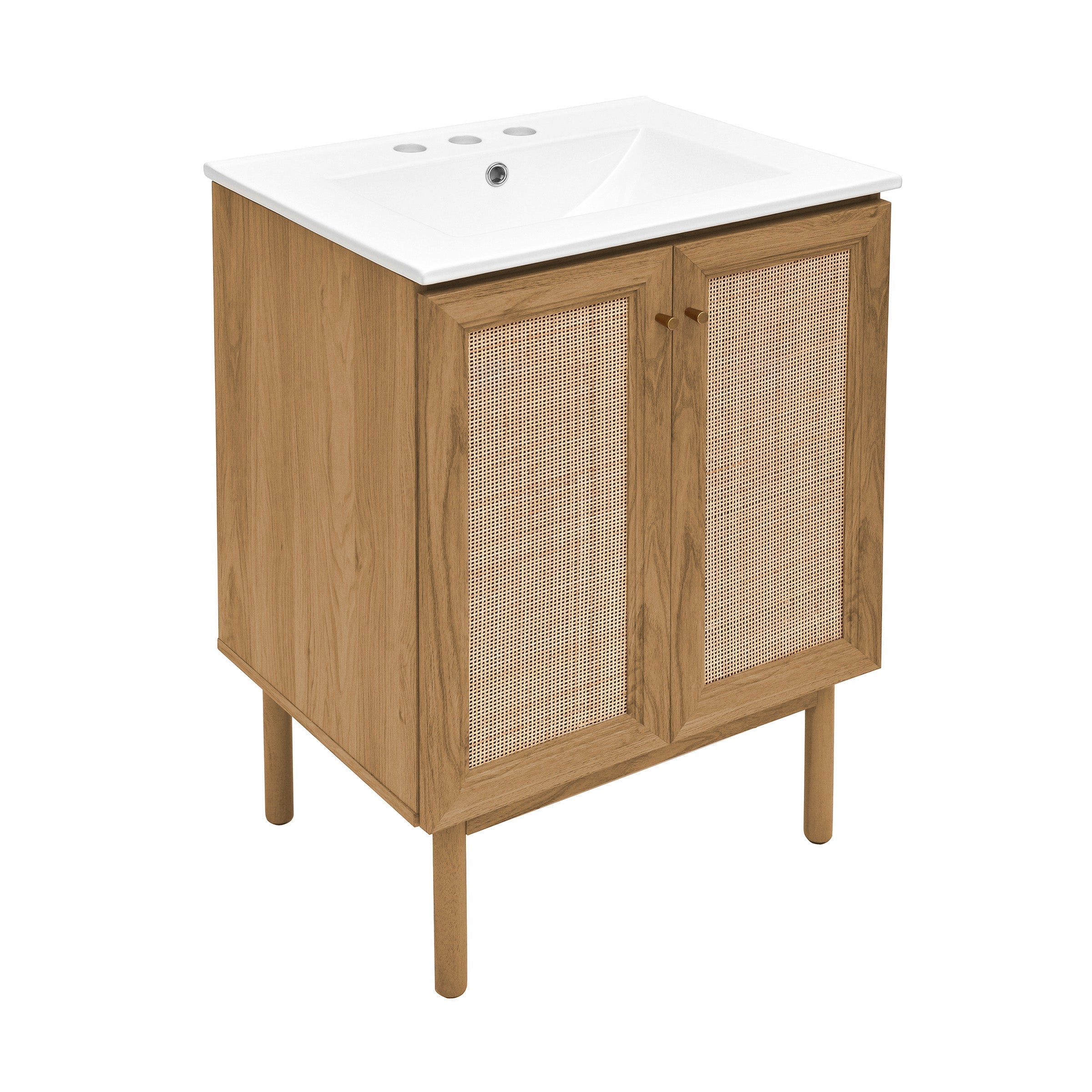 Golden Oak / White / 3-Hole