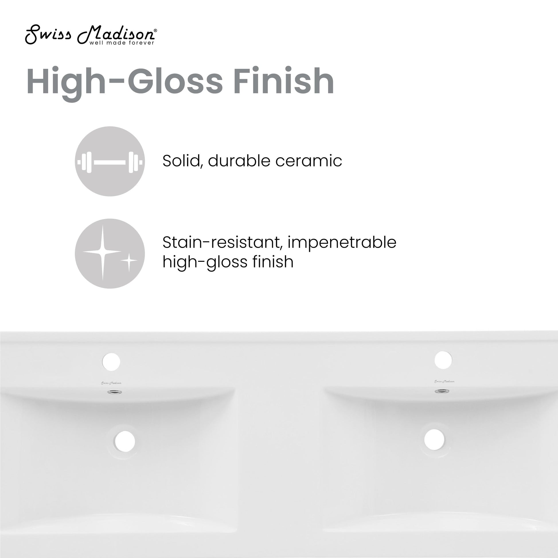 Glossy White / 1-Hole - 2 Basin