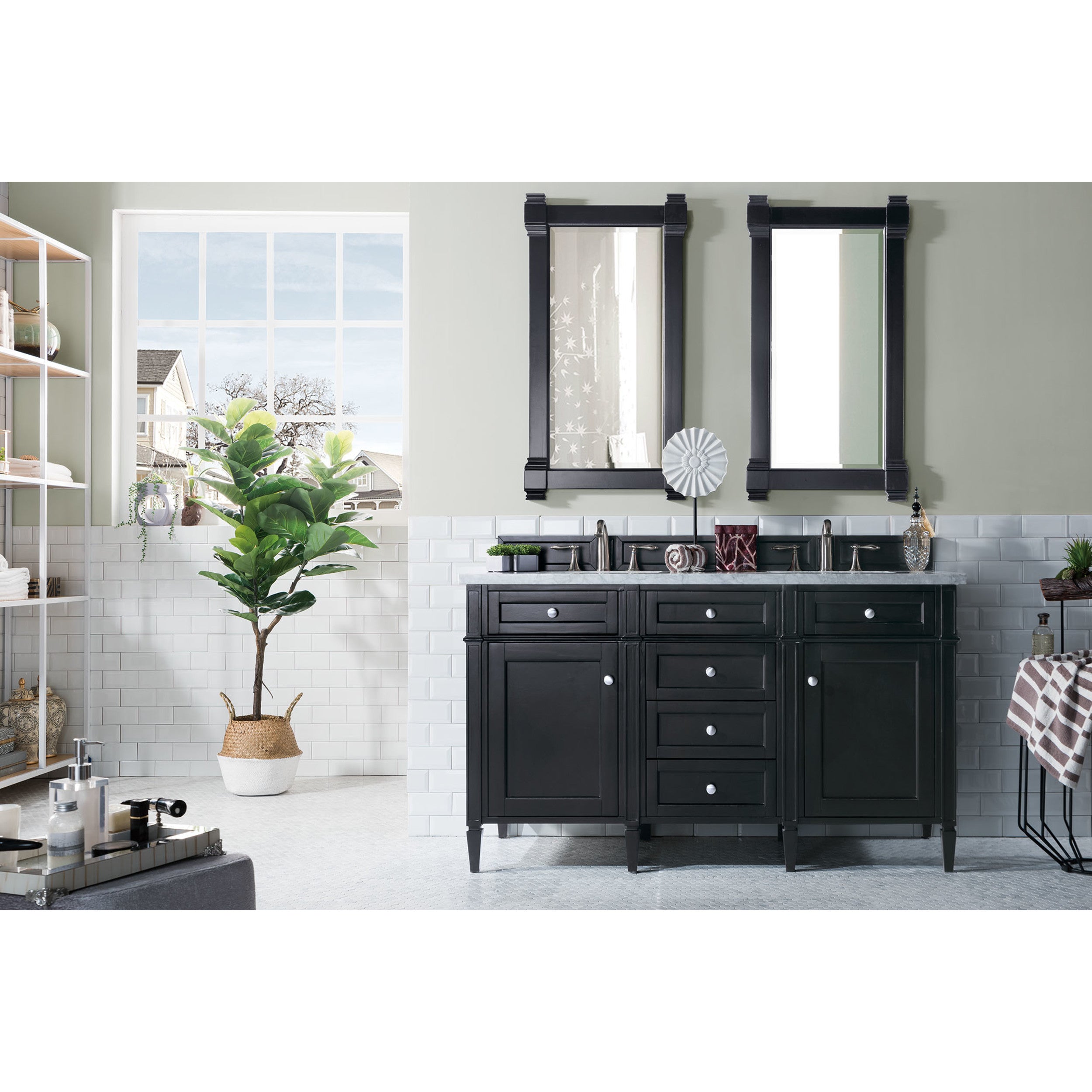 Black Onyx / Carrara White - 3 Faucet Holes