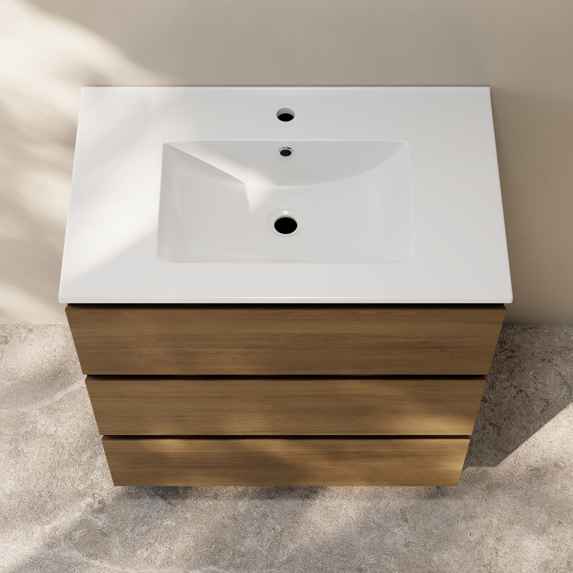 Brown Oak / Glossy White / 1-Hole
