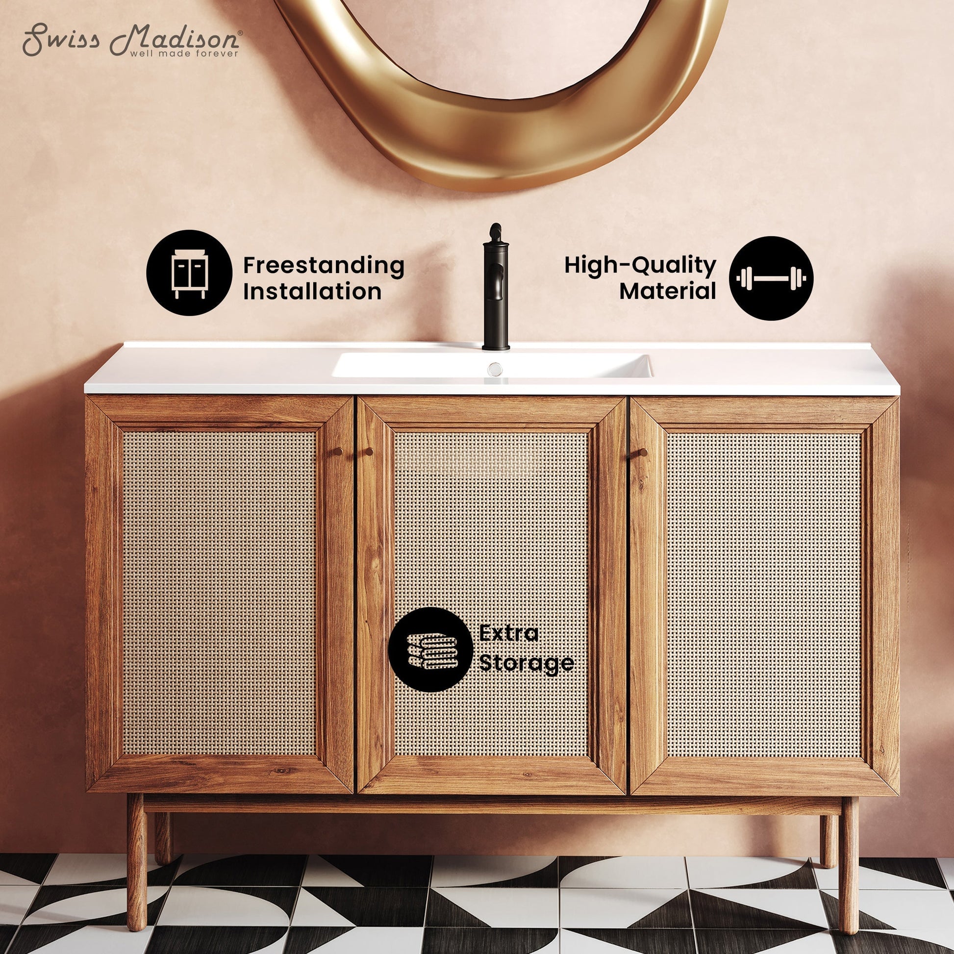Golden Oak / White / 1-Hole