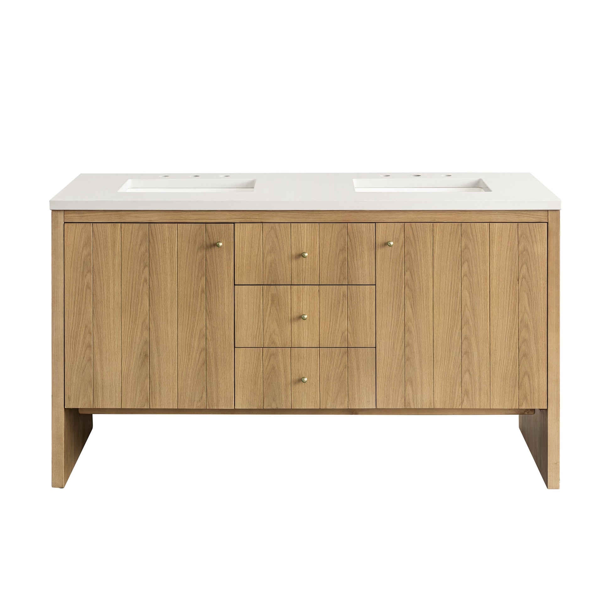 Light Natural Oak / White Zeus - 3 Faucet Holes
