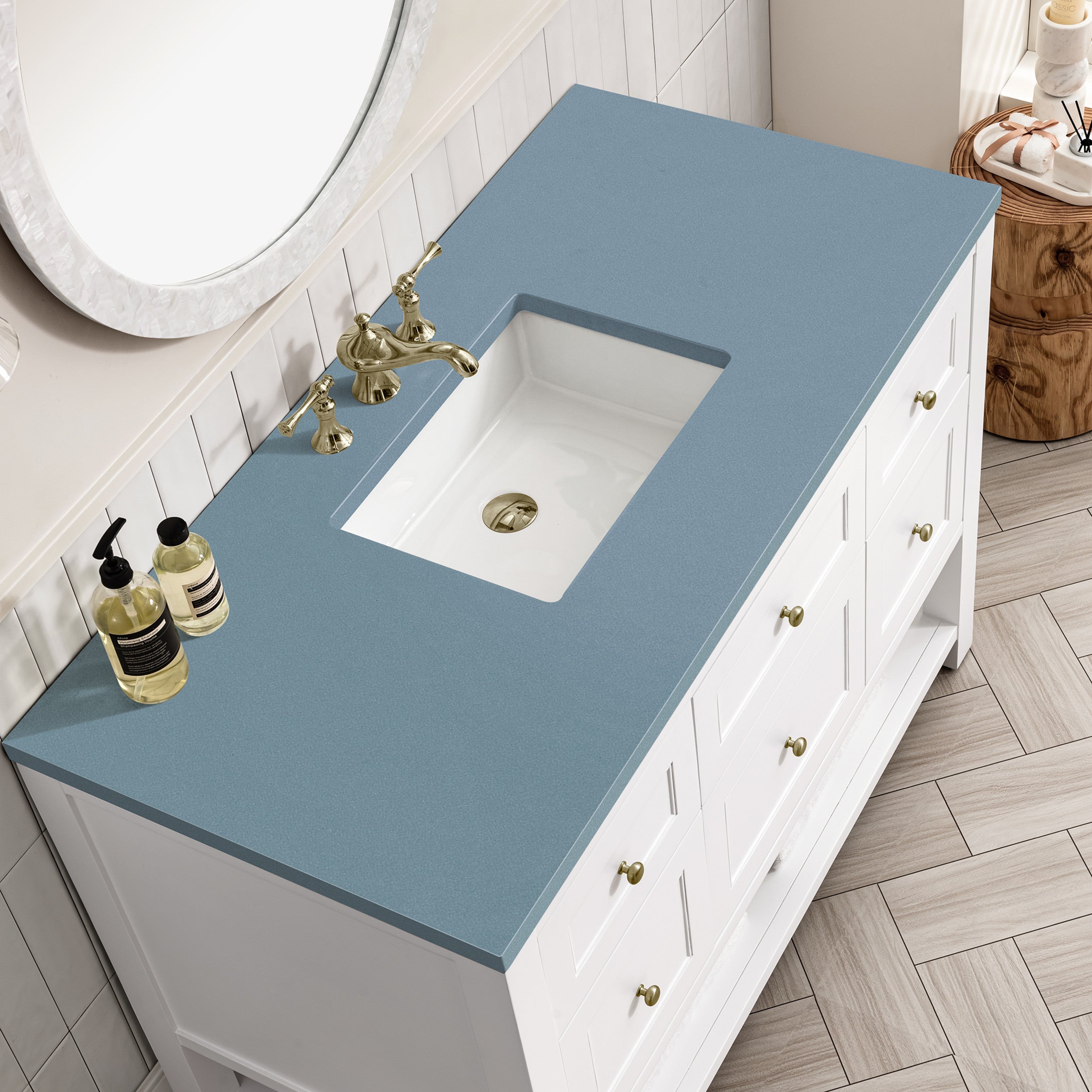 Bright White / Cala Blue - 3 Faucet Holes