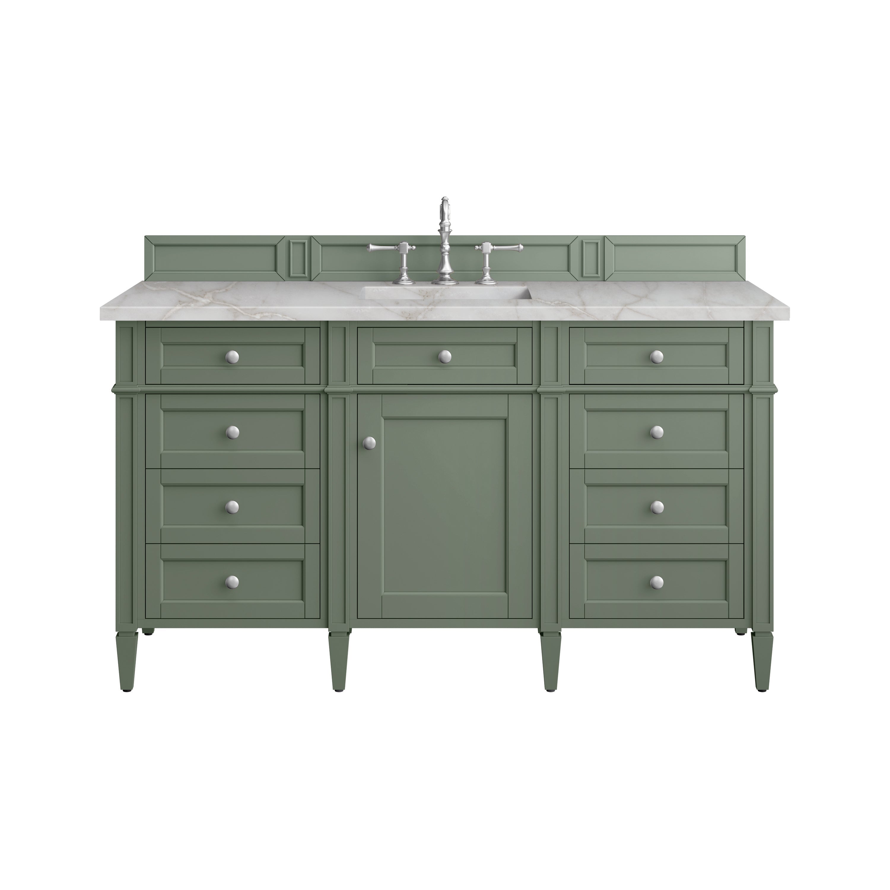 Smokey Celadon / Victorian Silver - 3 Faucet Holes