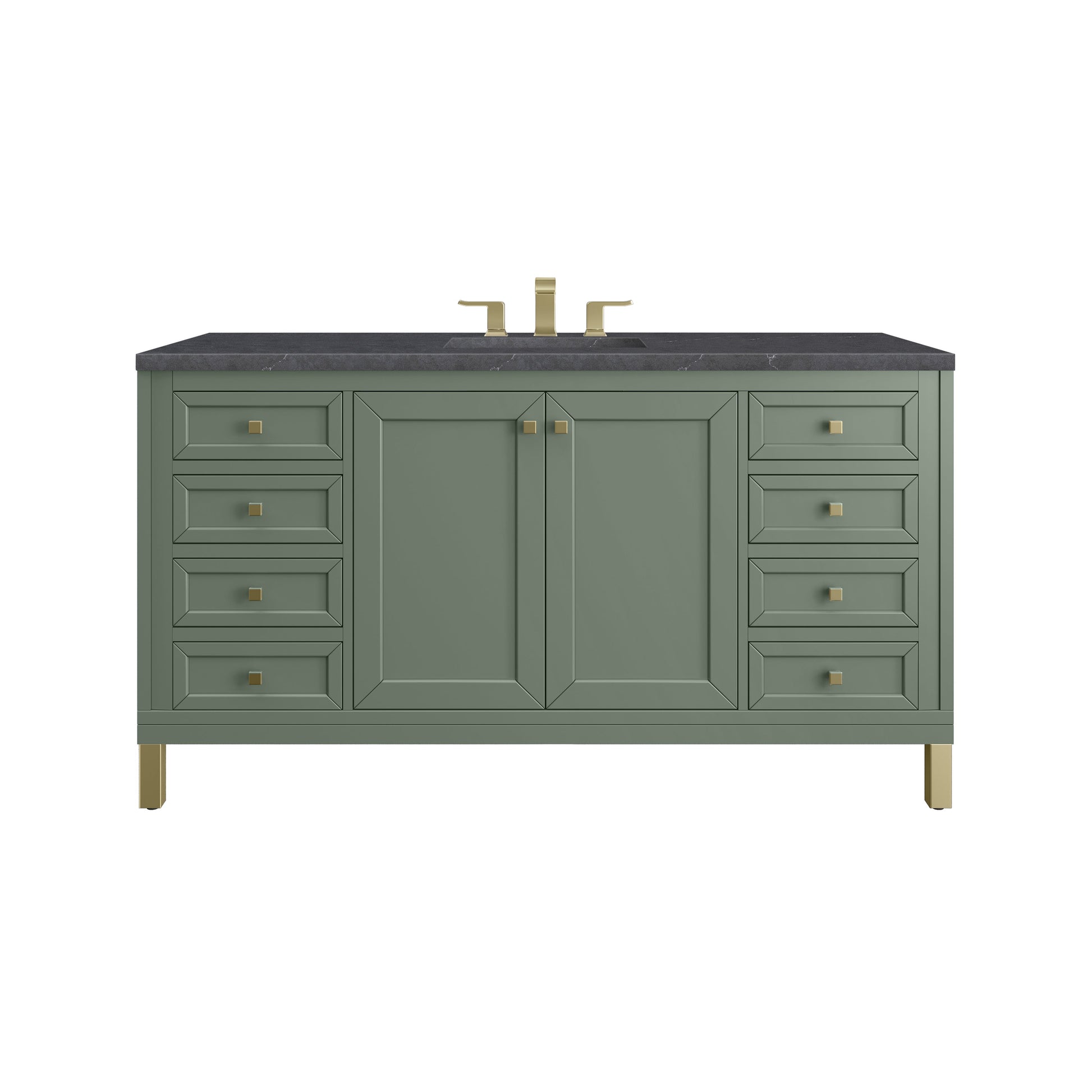 Smokey Celadon / Charcoal Soapstone - 3 Faucet Holes