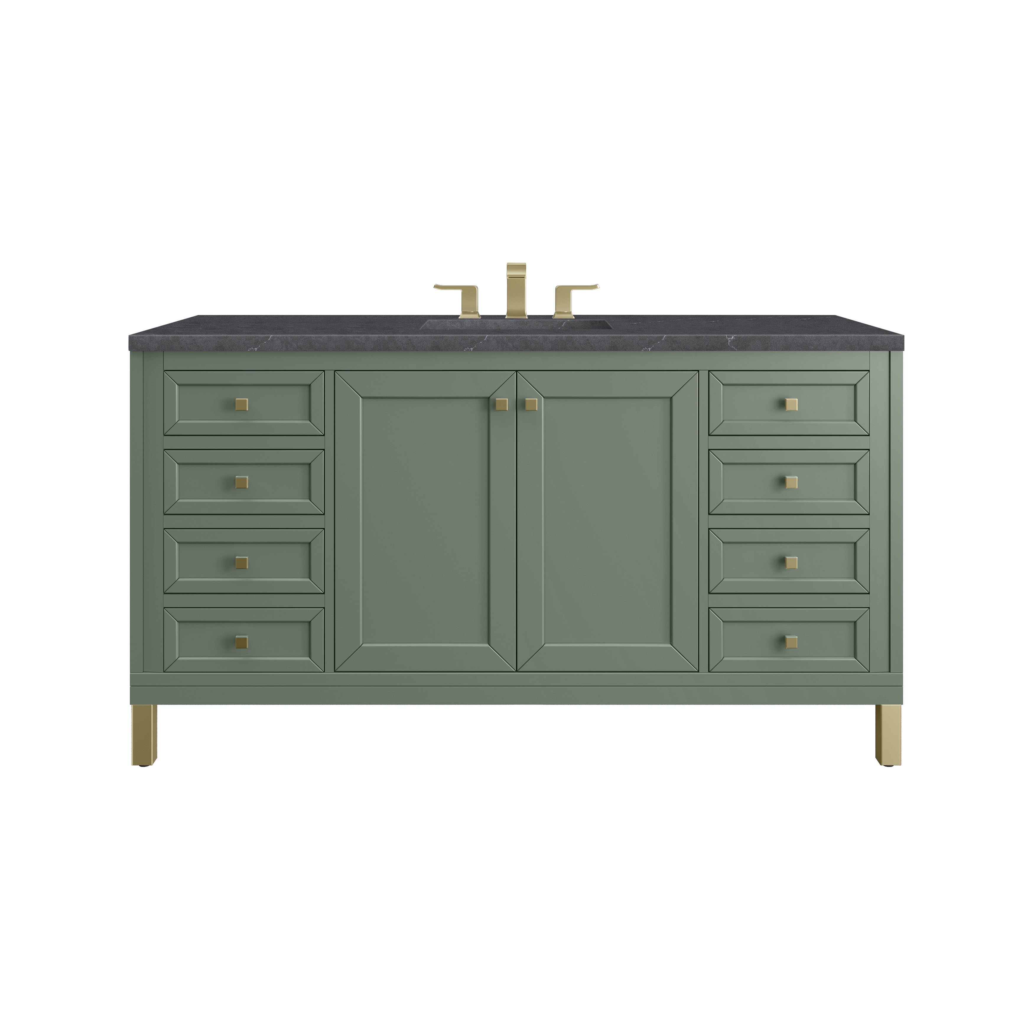 Smokey Celadon / Charcoal Soapstone - 3 Faucet Holes