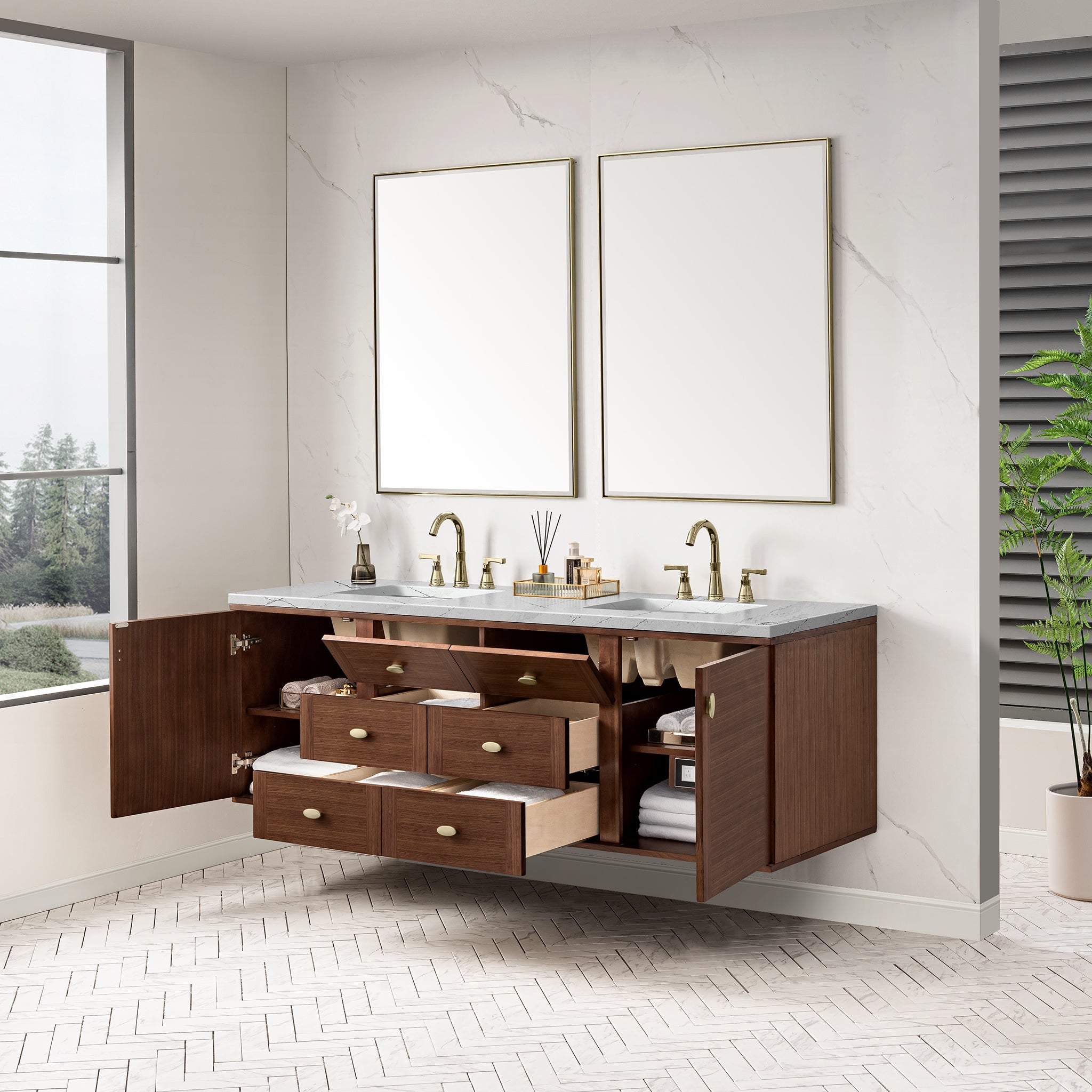 Mid-Century Walnut / Ethereal Noctis - 3 Faucet Holes