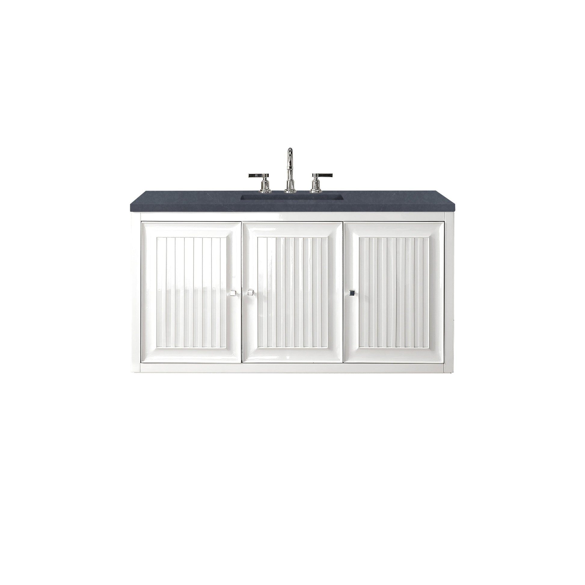 Glossy White / Charcoal Soapstone - 3 Faucet Holes
