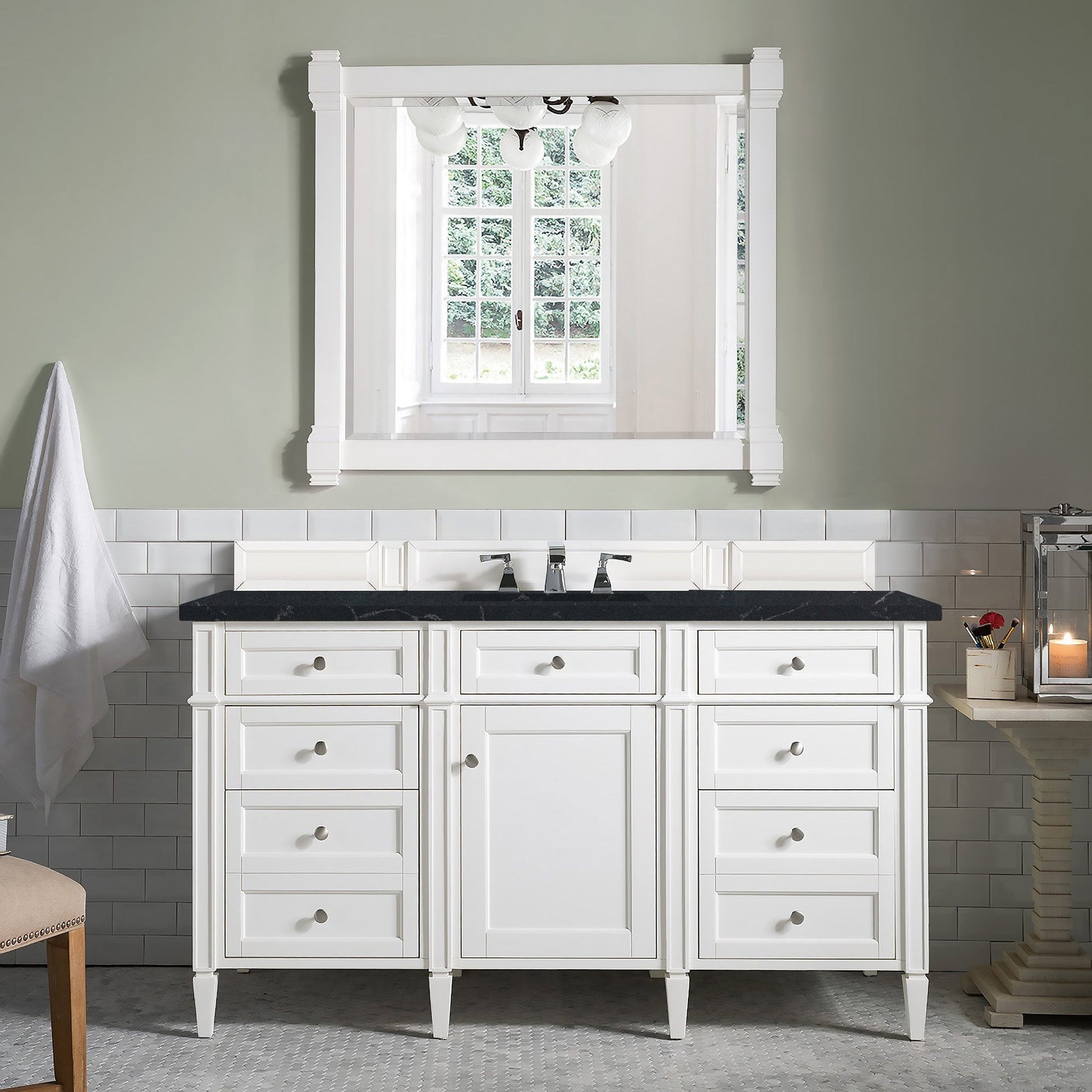 Bright White / Charcoal Soapstone - 3 Faucet Holes