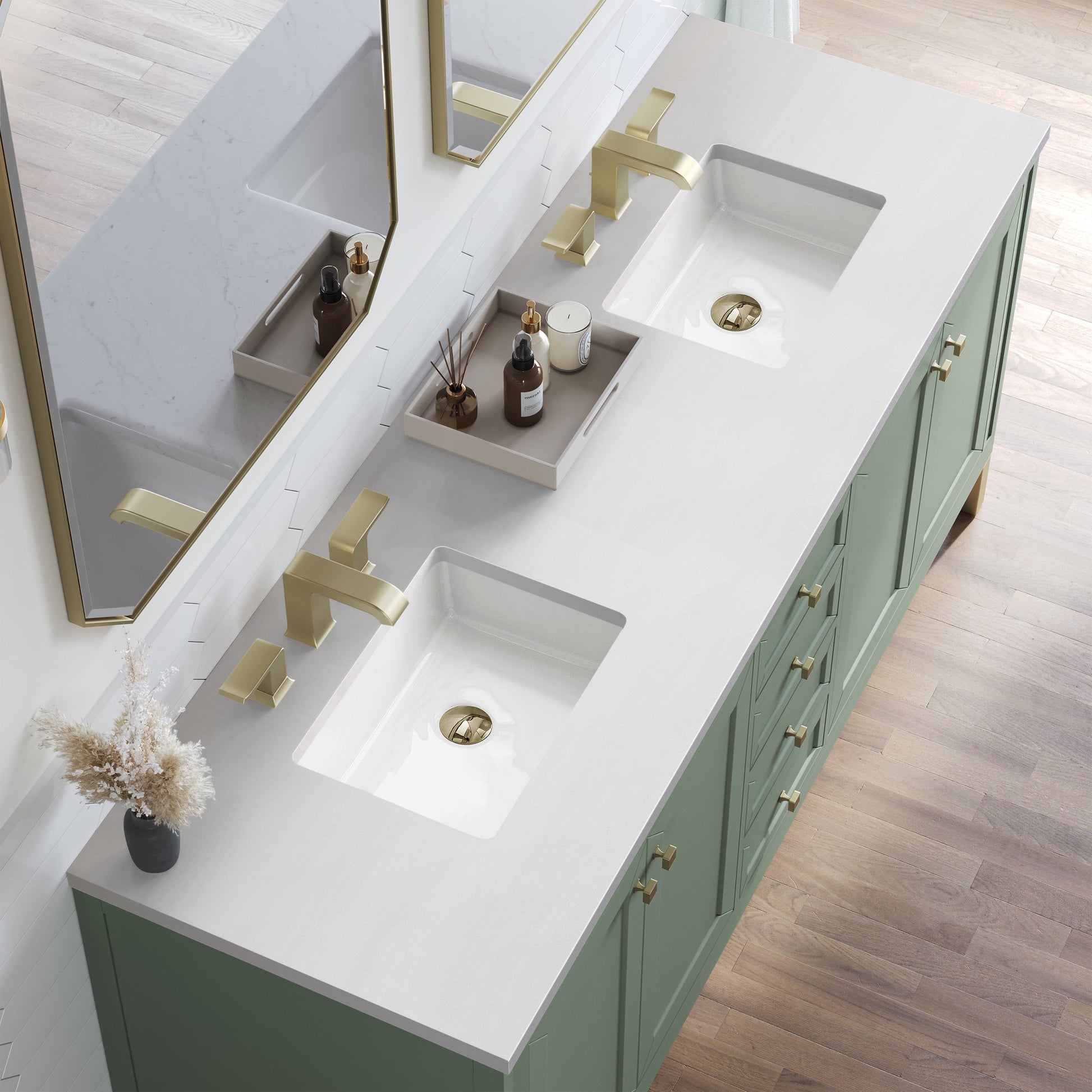 Smokey Celadon / White Zeus - 3 Faucet Holes