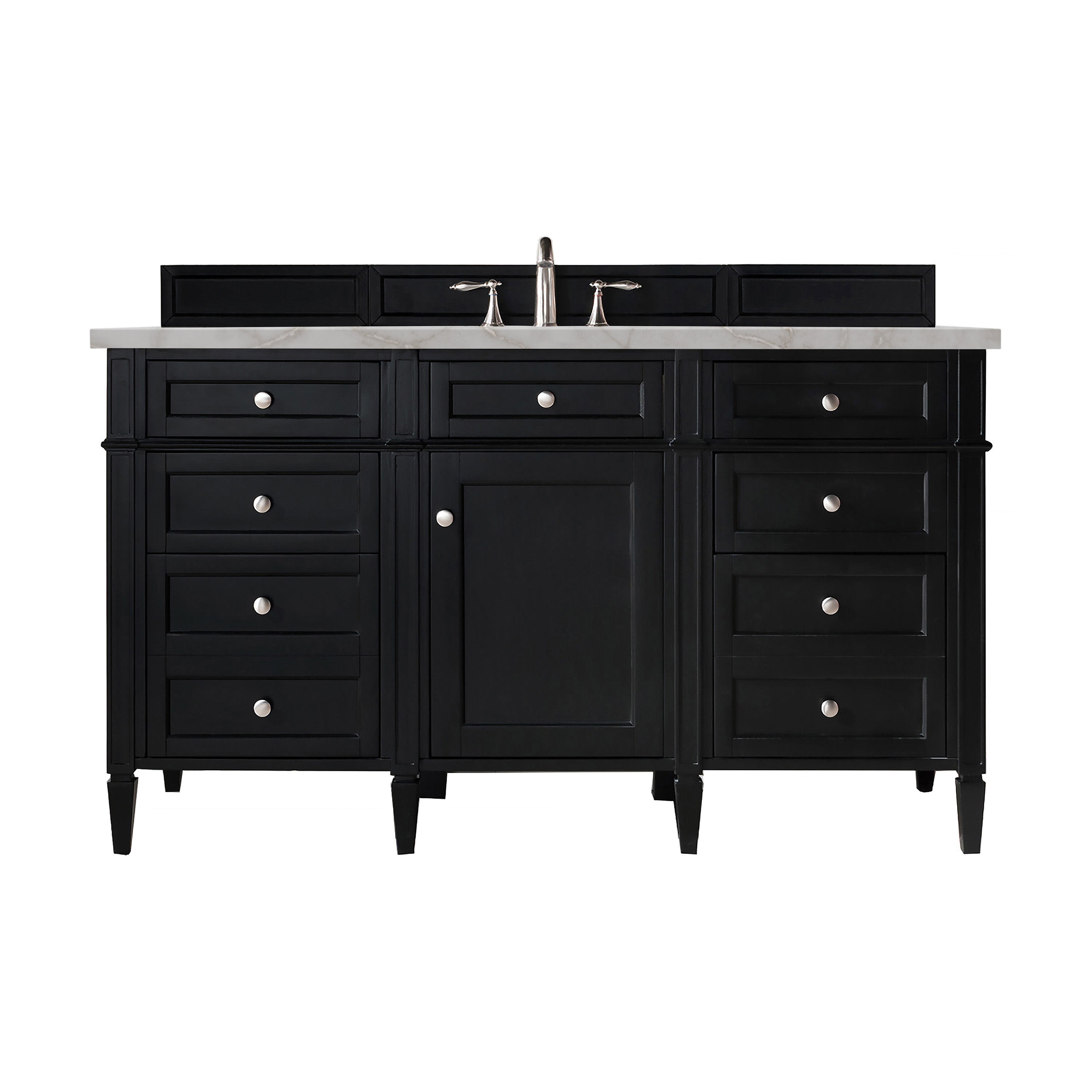 Black Onyx / Victorian Silver - 3 Faucet Holes