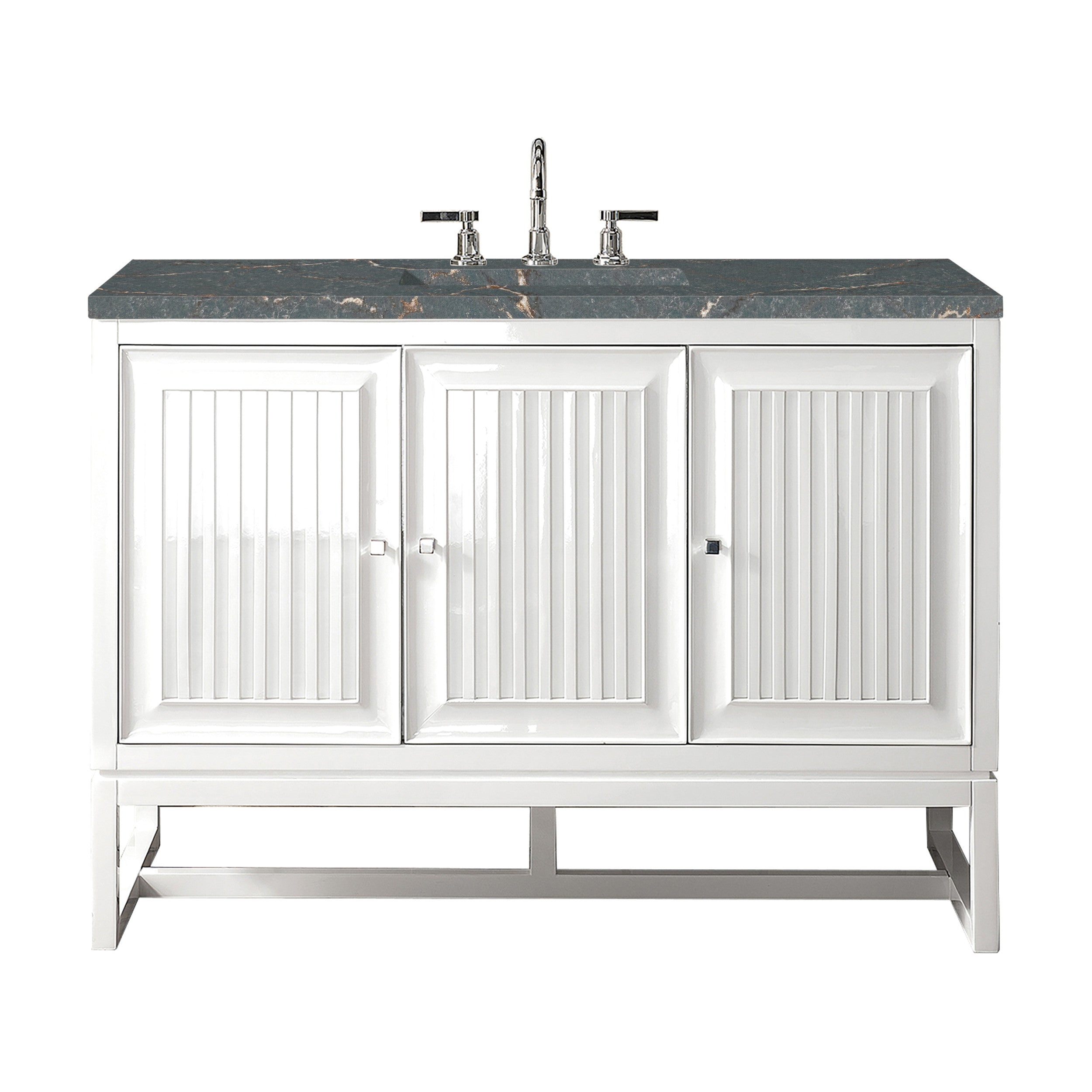 Glossy White / Parisien Bleu - 3 Faucet Holes
