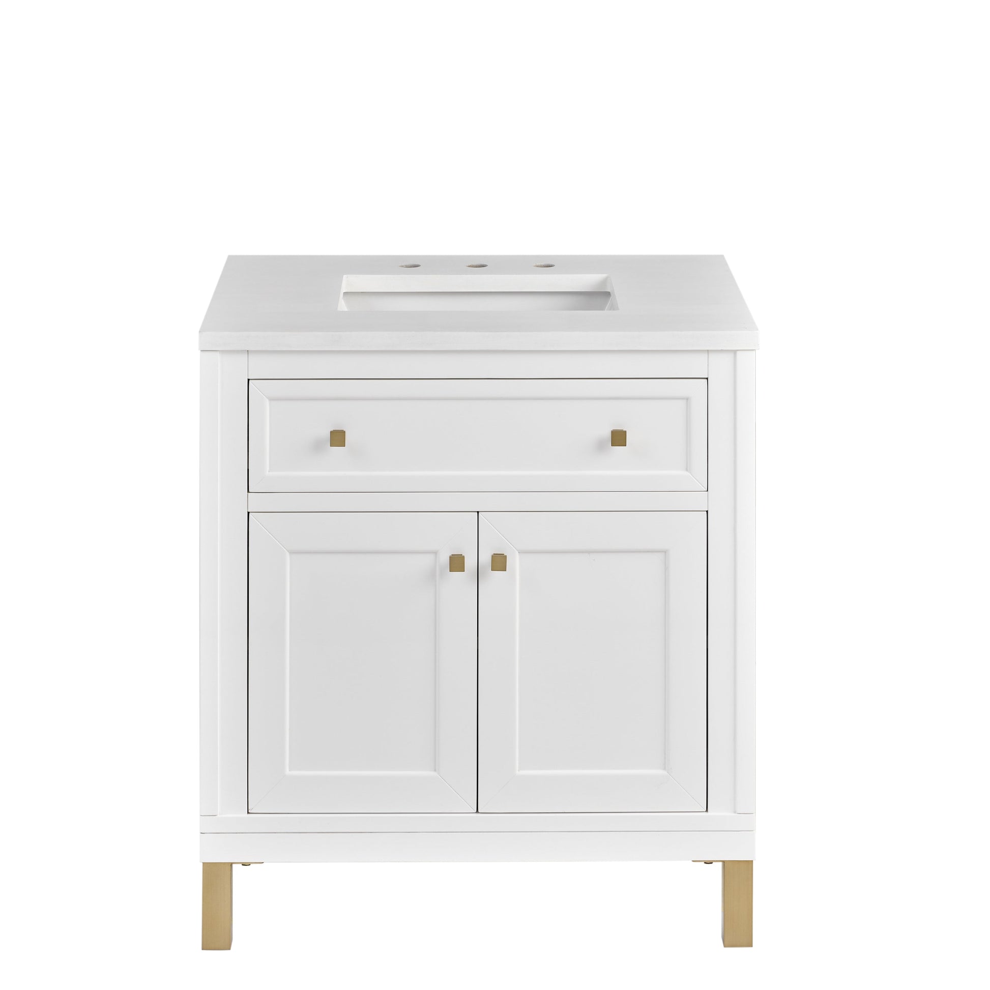 Glossy White / White Zeus - 3 Faucet Holes