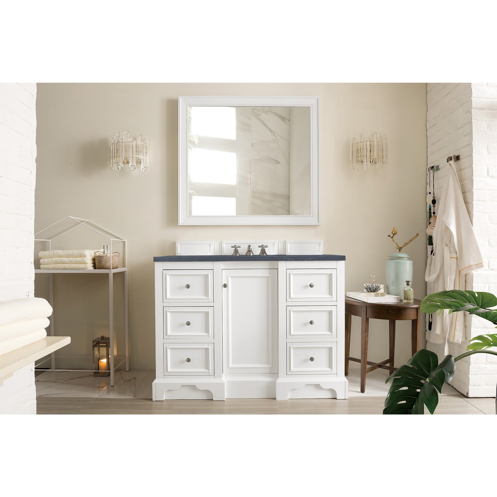 Bright White / Charcoal Soapstone - 3 Faucet Holes