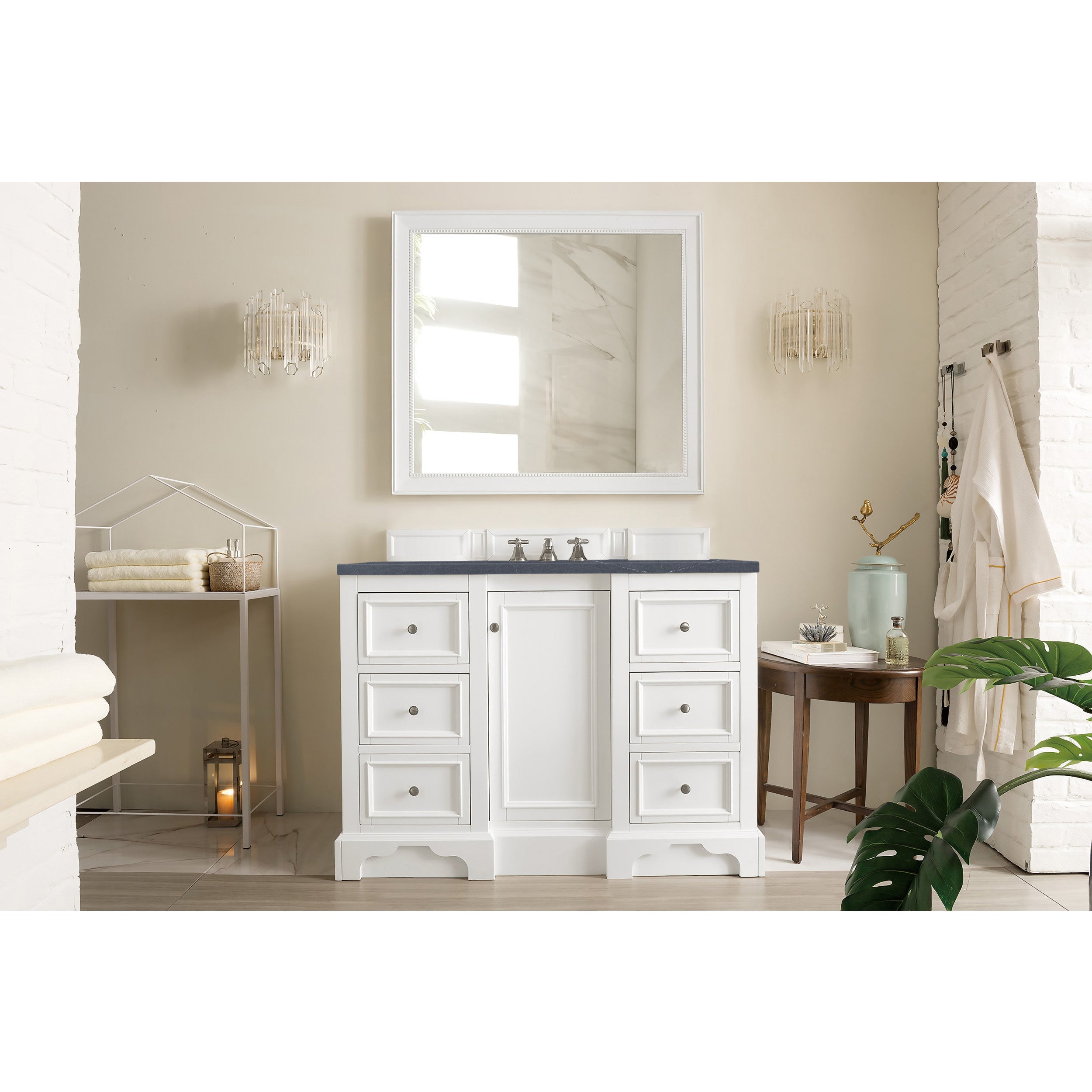 Bright White / Charcoal Soapstone - 3 Faucet Holes