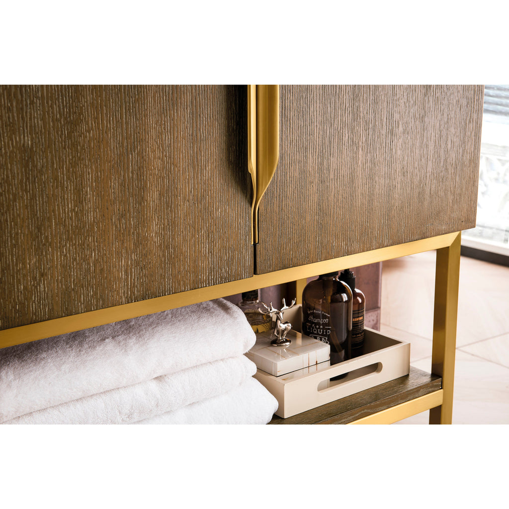 Latte Oak / Radiant Gold / Glossy White - 1 Faucet Hole