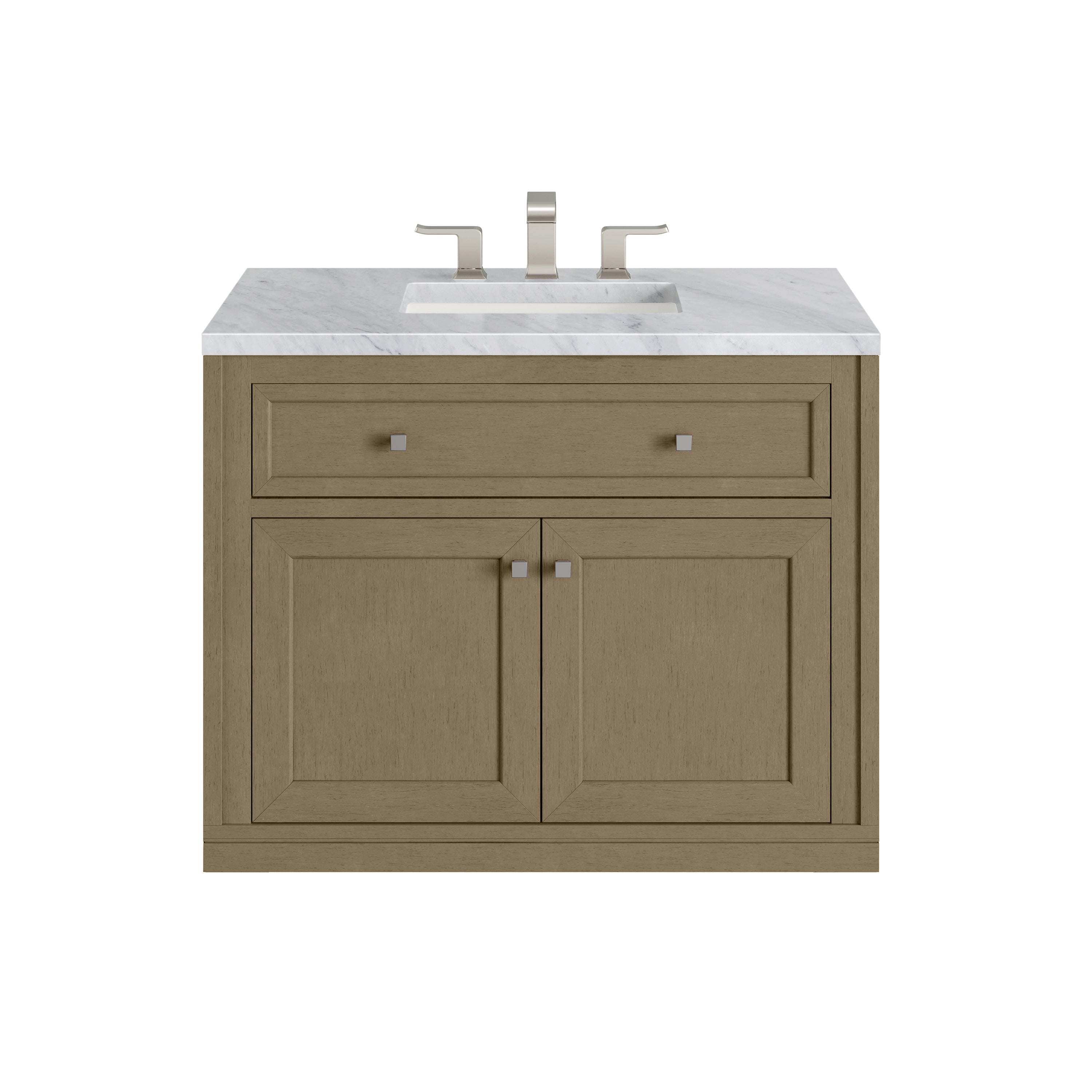 Walnut Whisper / Carrara White - 3 Faucet Holes