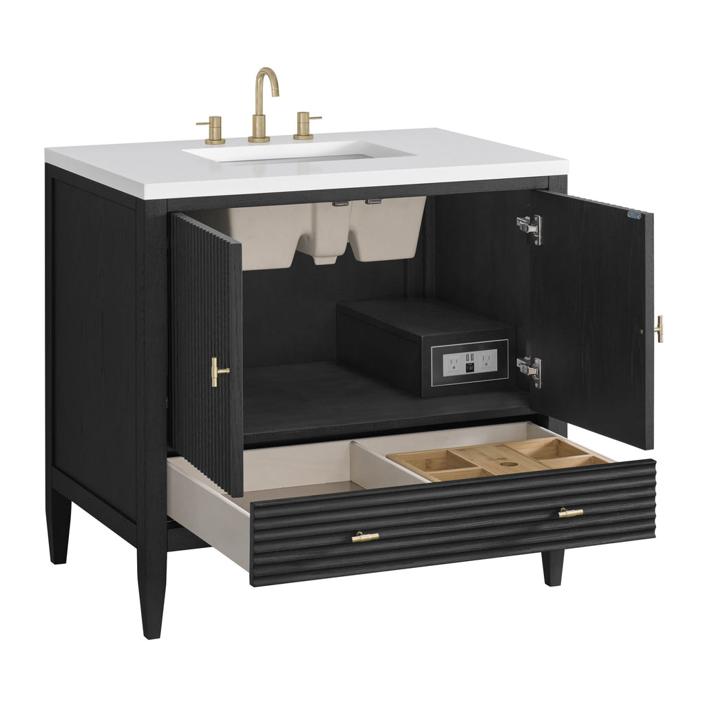 Carbon Oak / White Zeus - 3 Faucet Holes