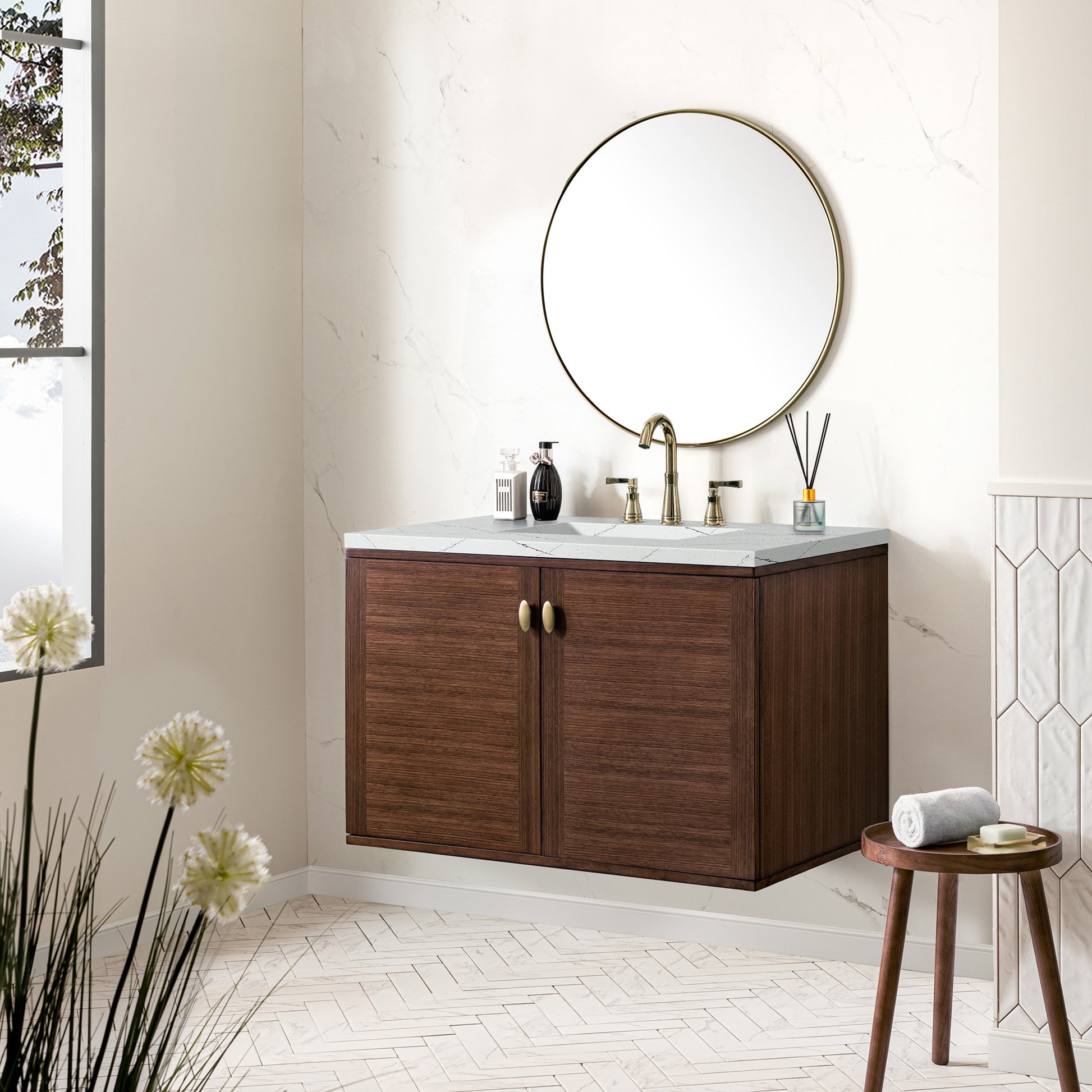 Mid-Century Walnut / Ethereal Noctis - 3 Faucet Holes