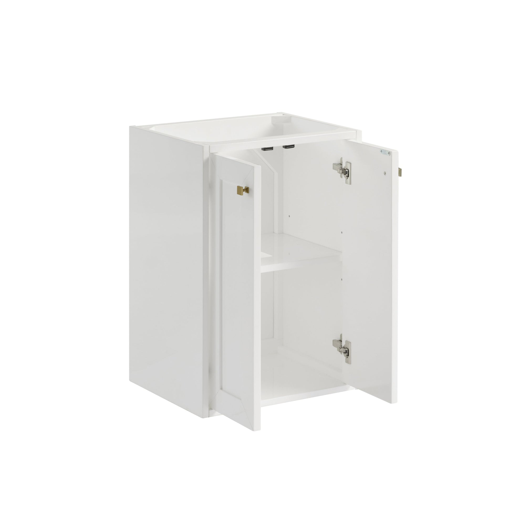 Glossy White / Champagne Brass