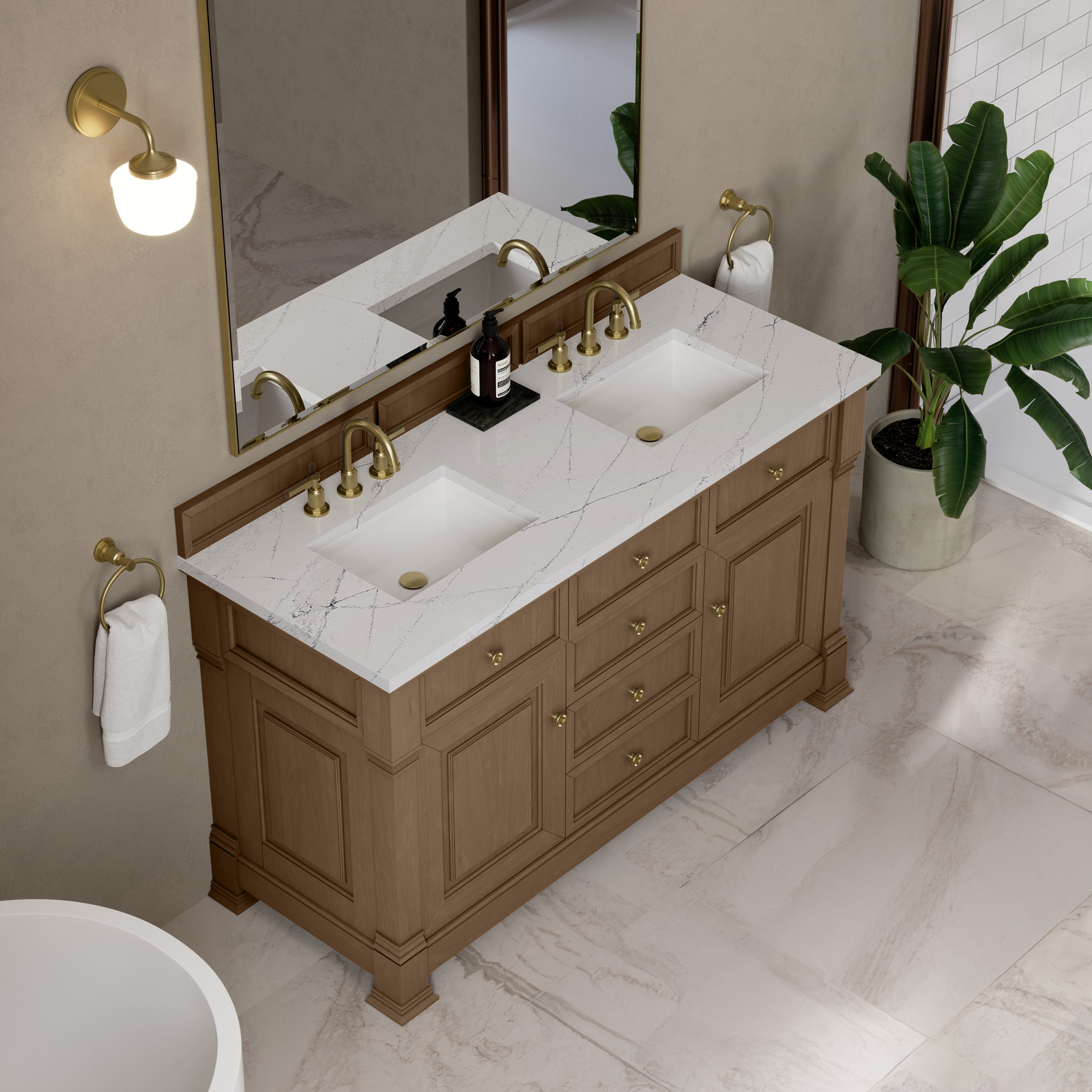 Pecan / Ethereal Noctis - 3 Faucet Holes